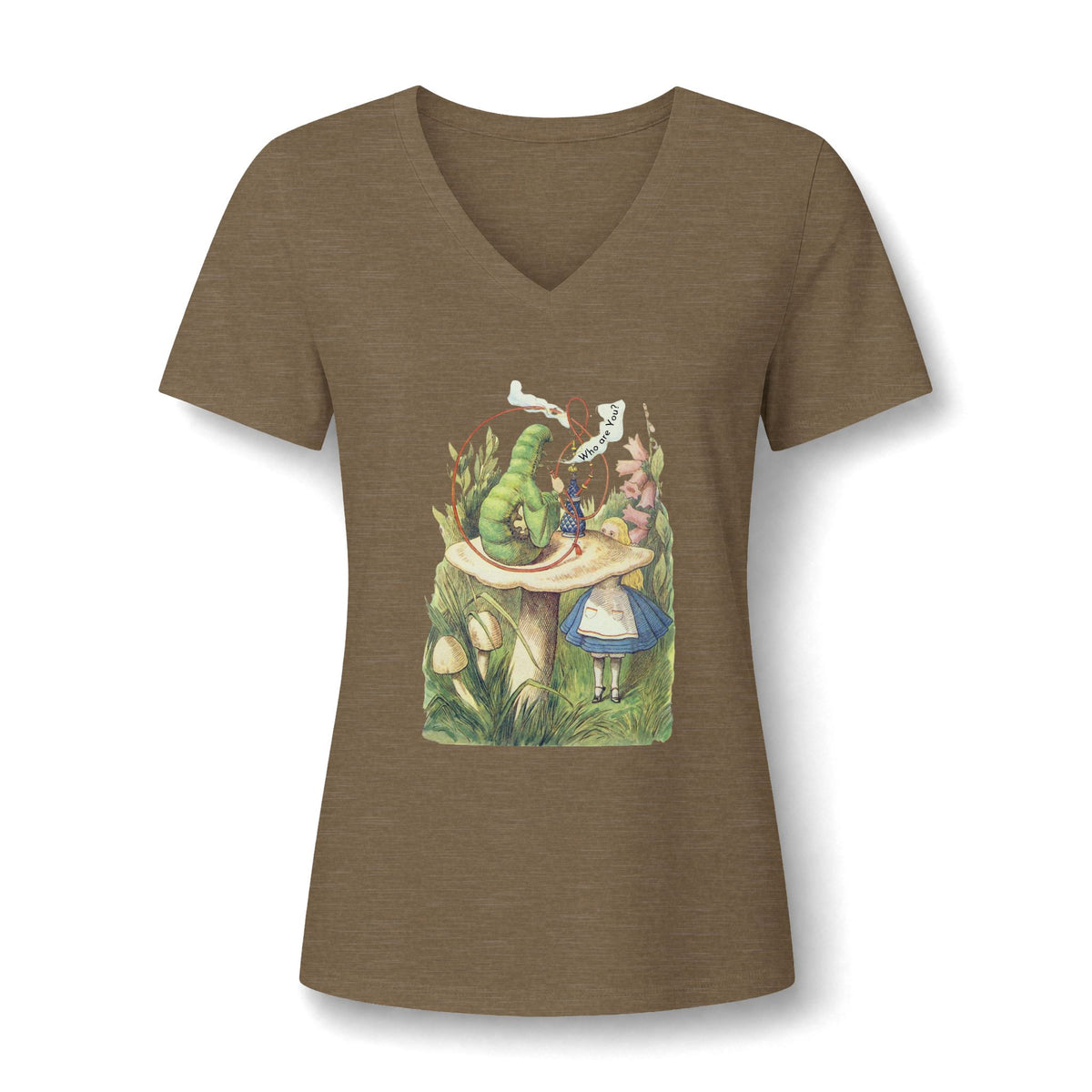 Alice in Wonderland T-Shirt - Who Are You Caterpillar Women’s V-Neck
