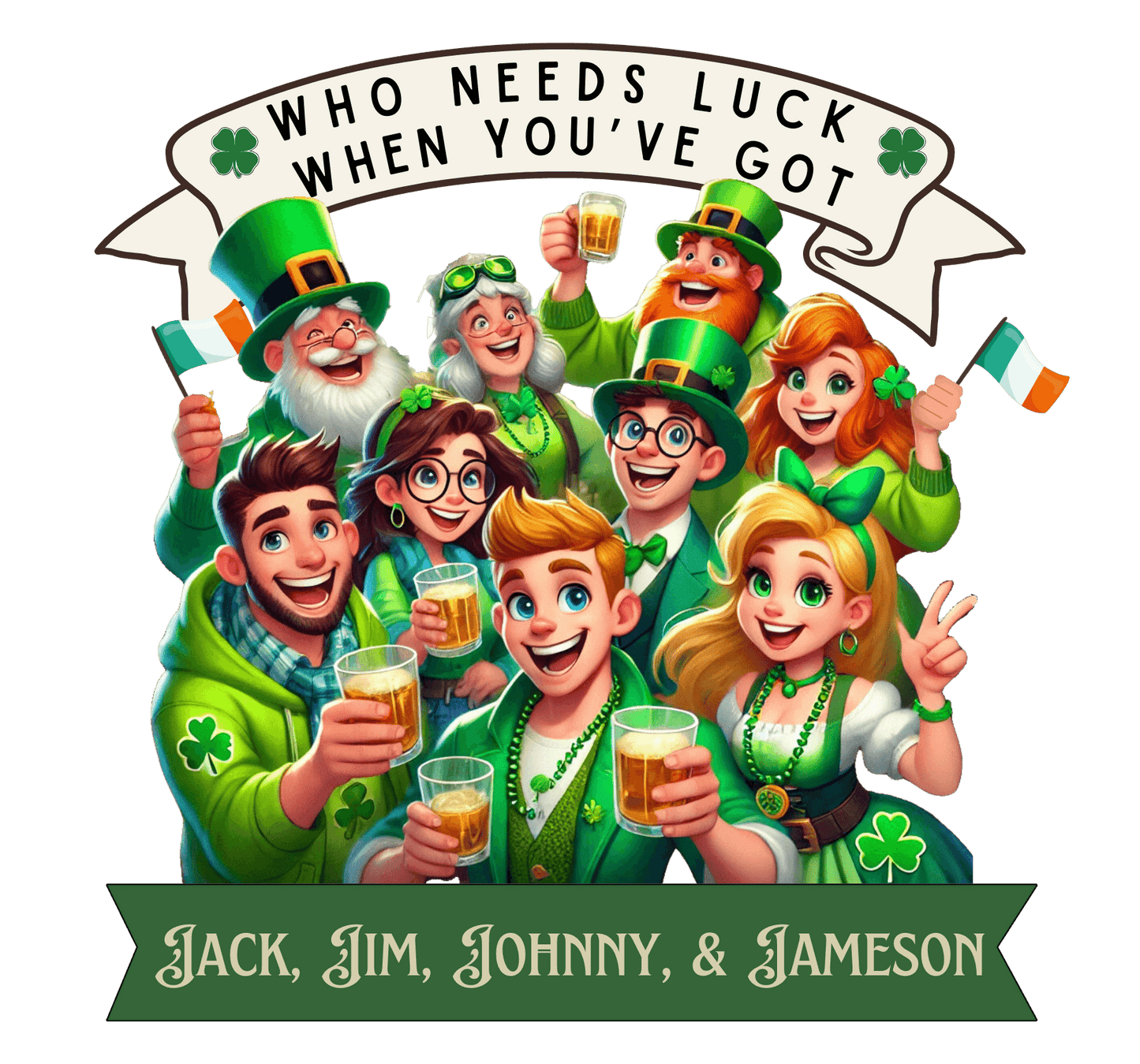 Whiskey Lovers St. Patrick's Day - Unisex Jersey Tee - Who Needs Luck? š„š - Whippie's
