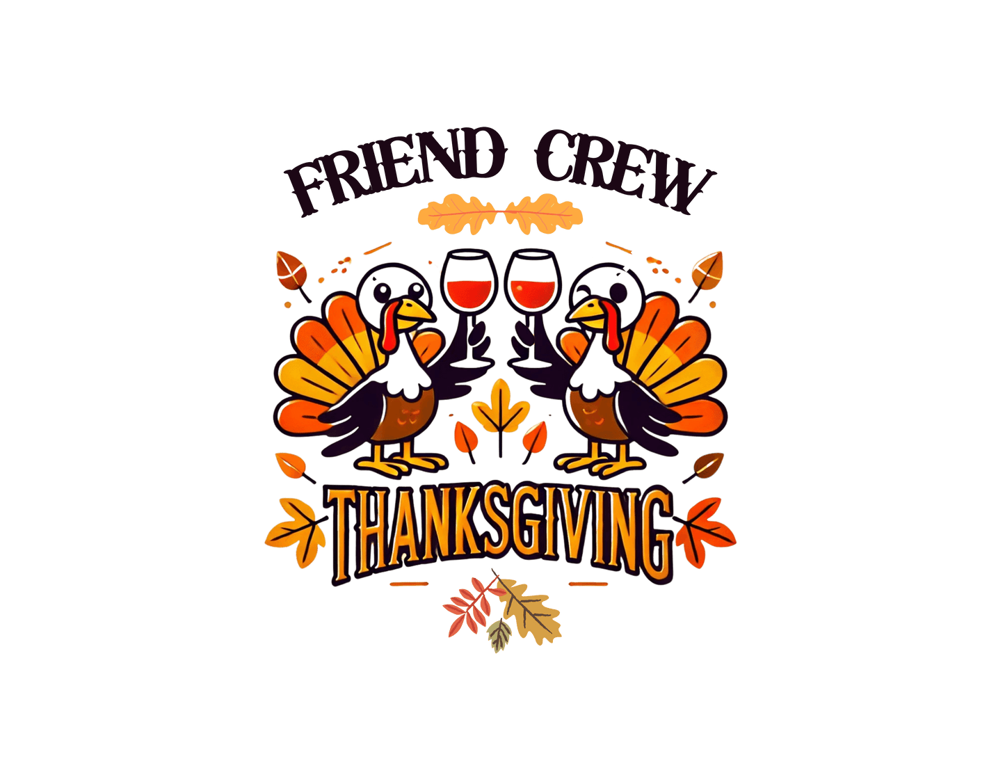 Thanksgiving Friends Crew - Cheers to the Crew! 🦃🥂🍁 Unisex T-Shirt - Whippie's