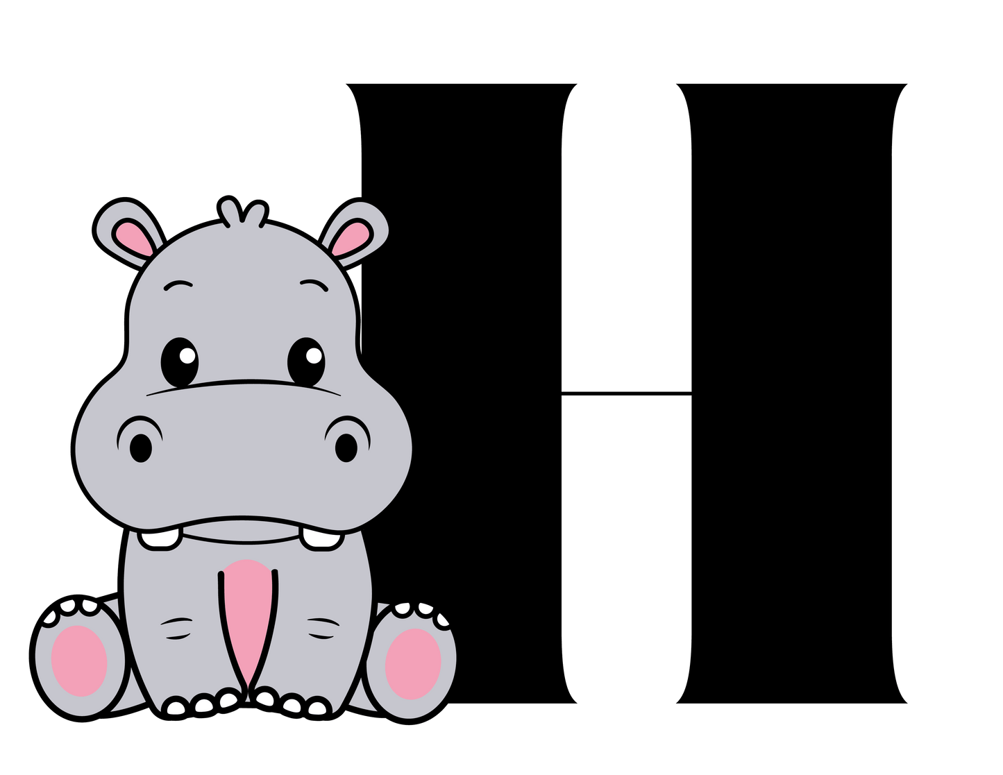 Alphabet Adventures: Letter H - Happy Hippo Baby Onesie H is for Happy Hippo! - Whippie's