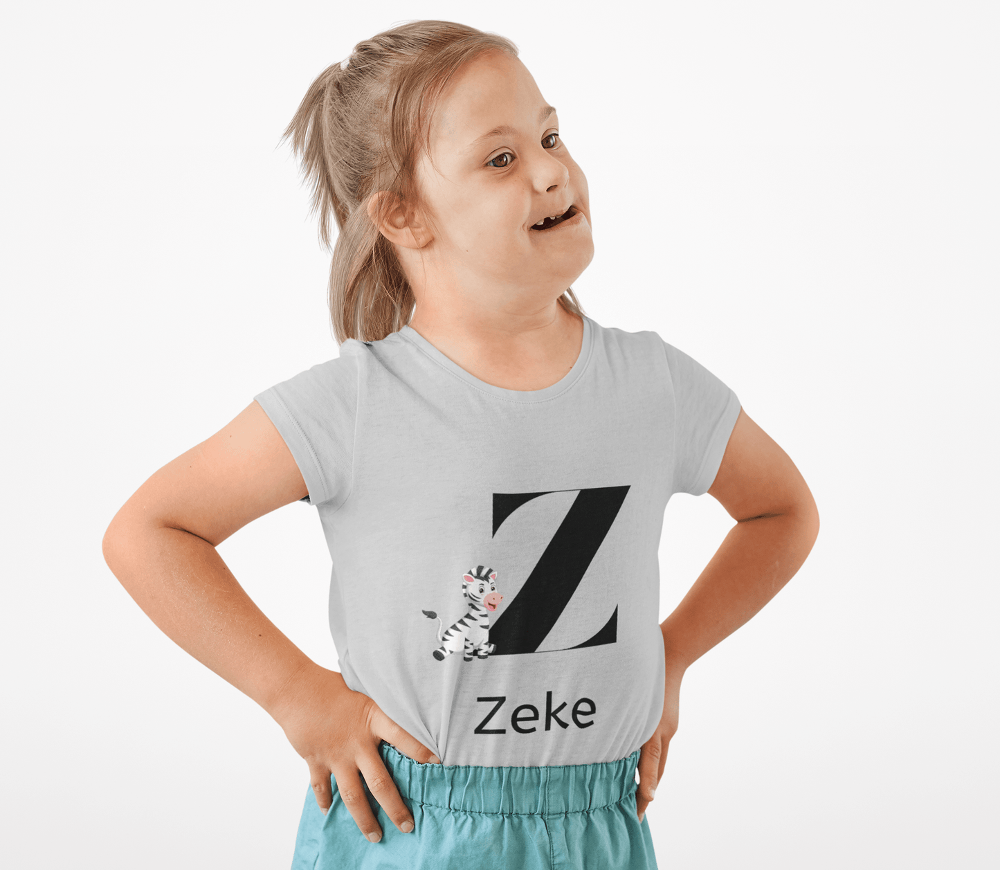 Alphabet Adventures: Letter Z - Zany Zebra Youth Tee - Personalizable - Whippie's