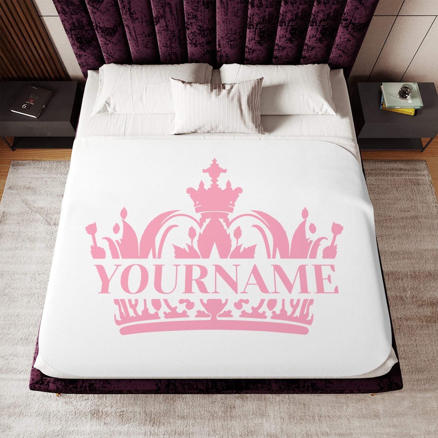 Crown Sherpa Blanket - Snuggle Up in Royal Comfort! Personalizable