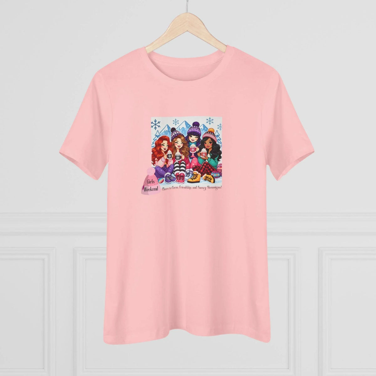 Girls Weekend Cheers to Cocoa, Friendship, and Snowy Shenanigans! - Women's Softstyle Tee - Whippie's