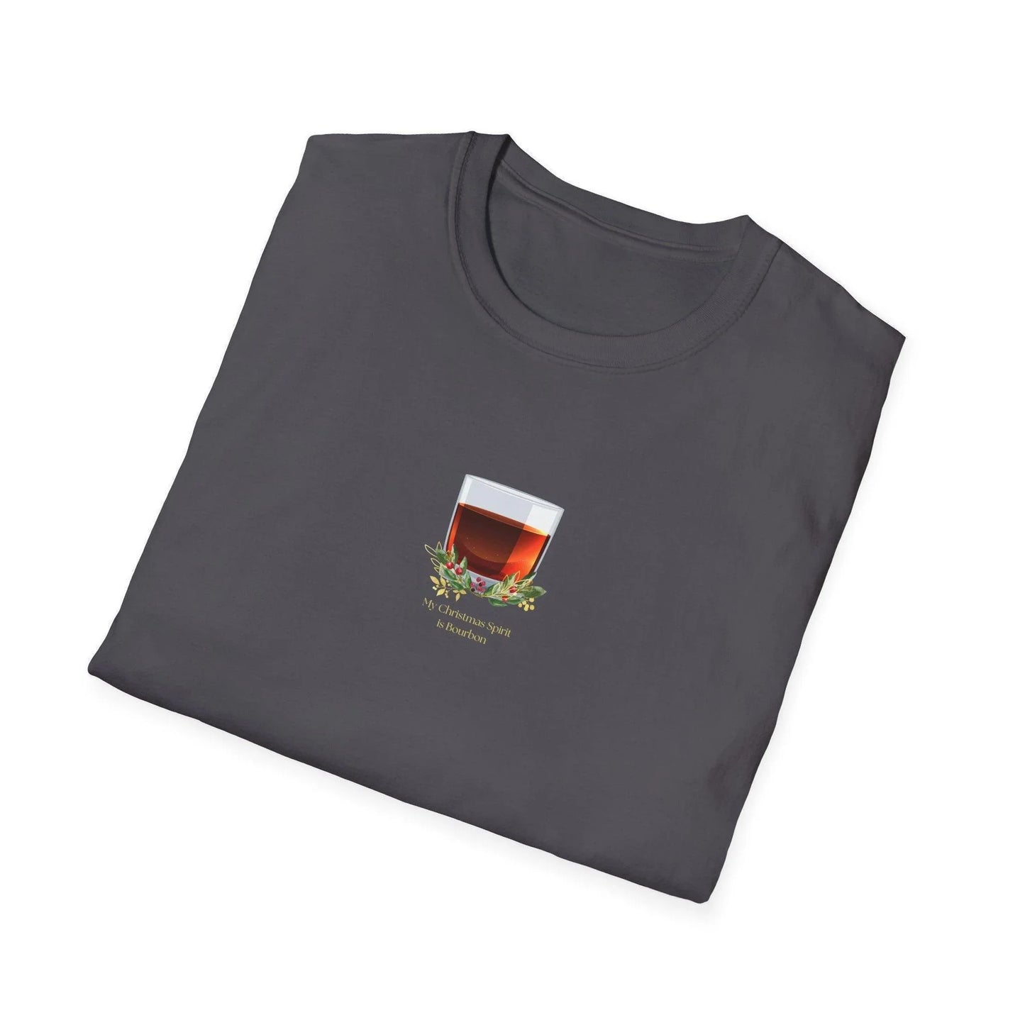 My Christmas Spirit is Bourbon 🥃🎄 - Unisex Softstyle T-shirt - Whippie's