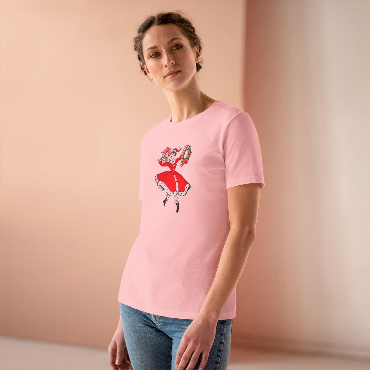 Retro Woman with Wreath - Women's Softstyle Tee - Whippie's