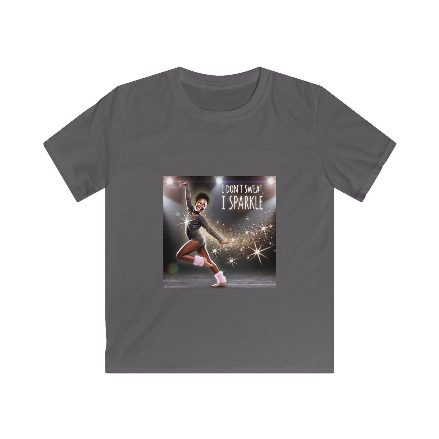 I Don’t Sweat, I Sparkle: Darker Skin Tone Girl Youth T-Shirt - Whippie's