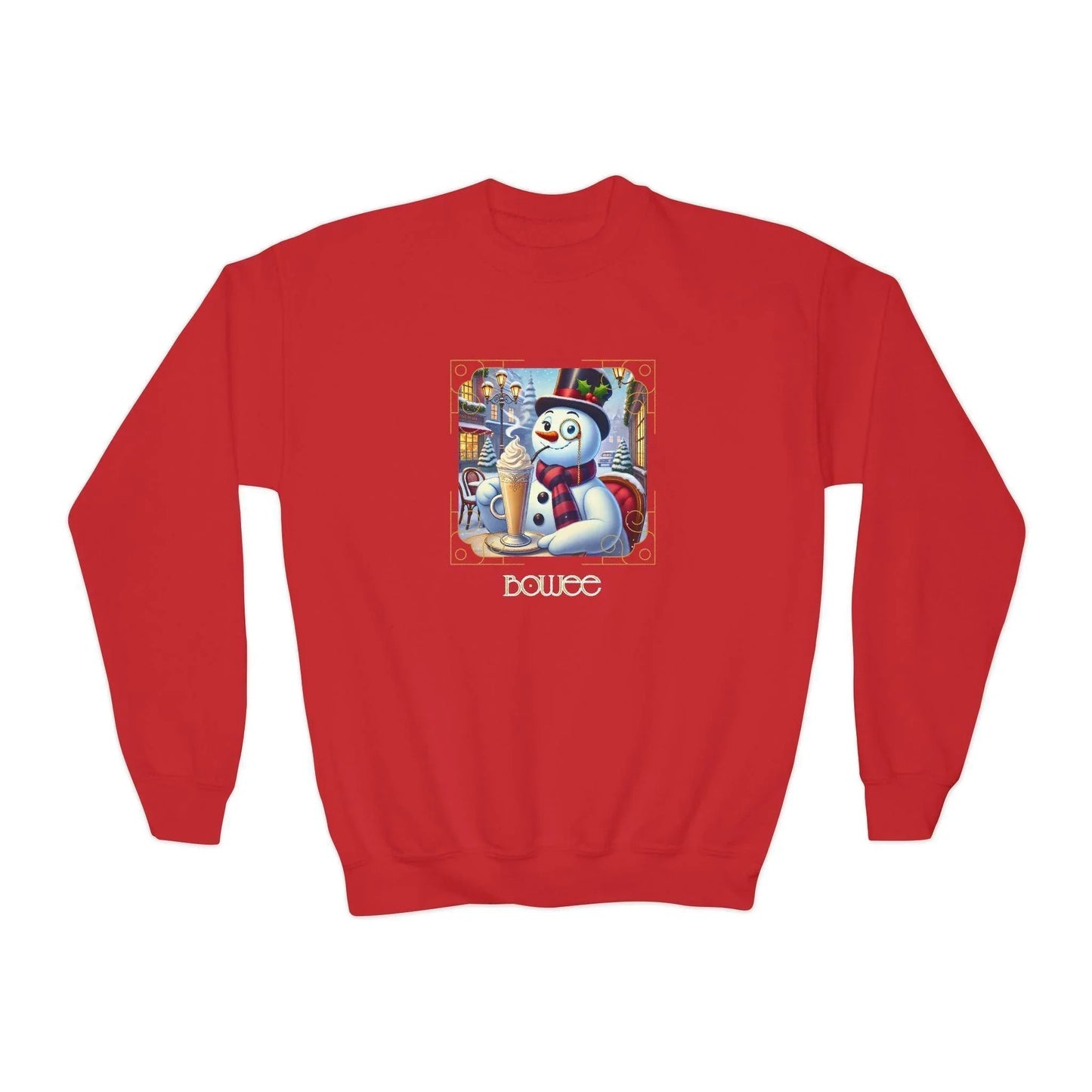 ☃️ Boujee Snowman ☕ Youth Crewneck Sweatshirt ✨ - Whippie's