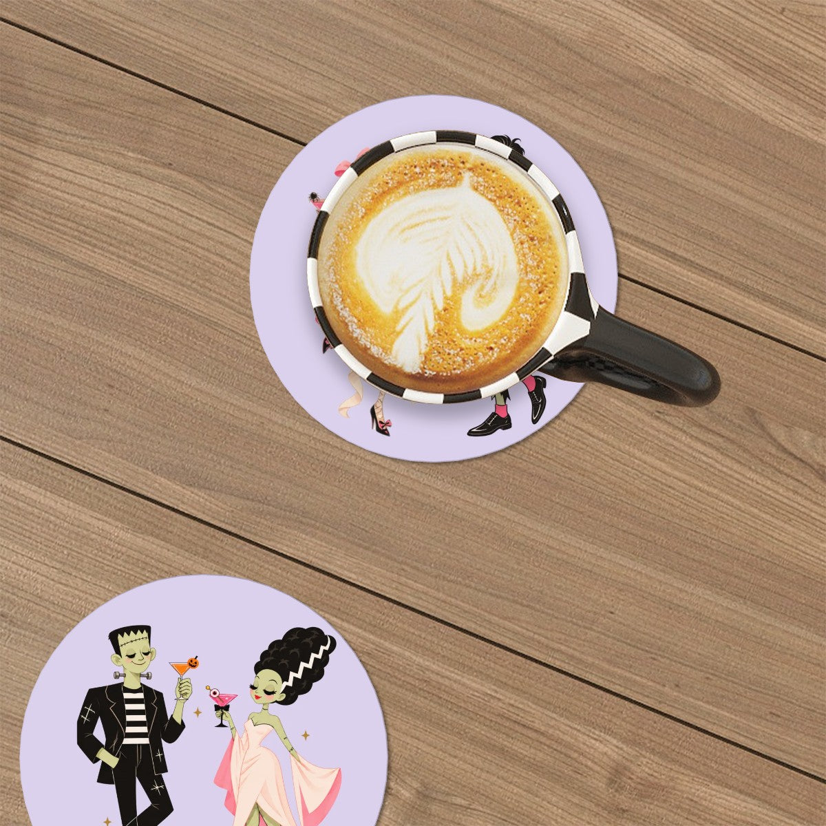 Halloween Coaster Set | Retro Cocktail Ceramic Coasters