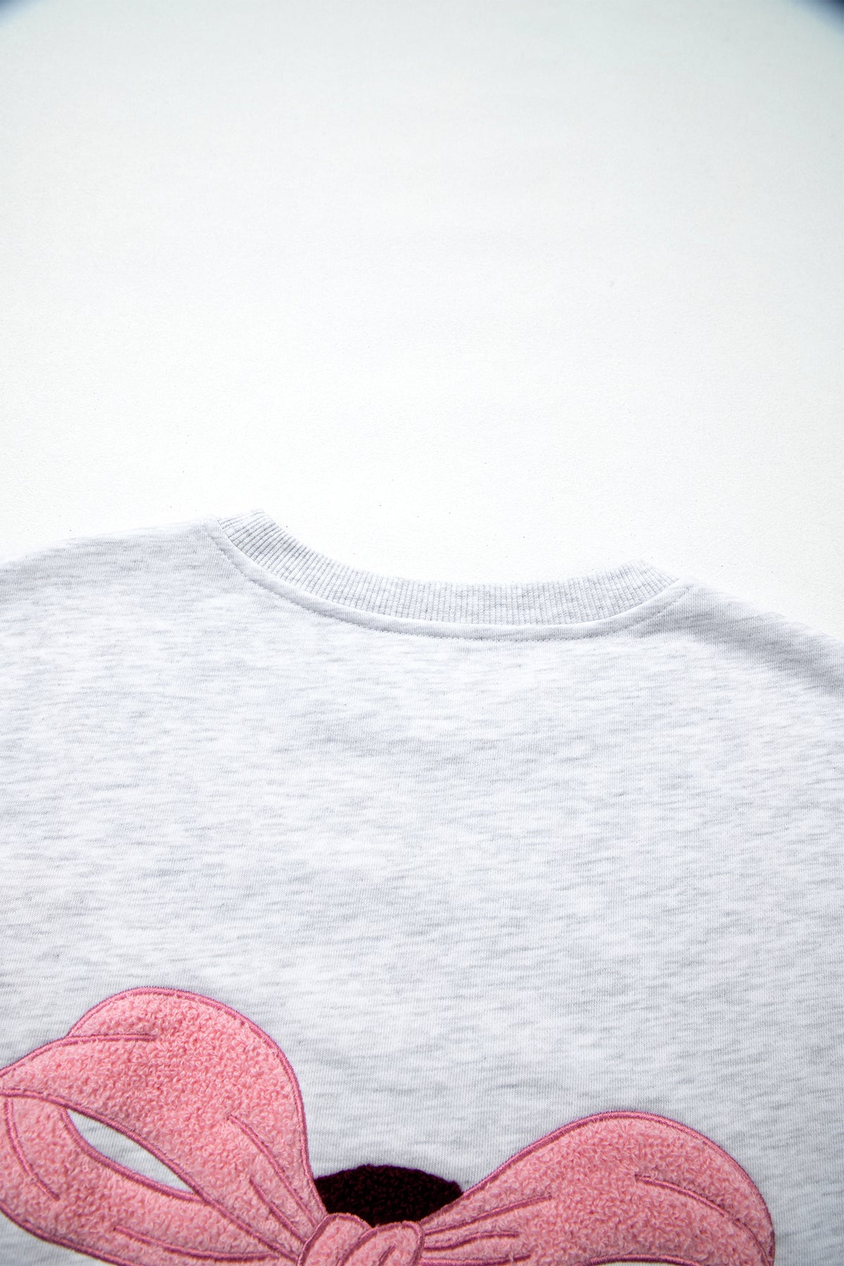Football Bow Sweatshirt | Light Grey Embroidered Game Day Top