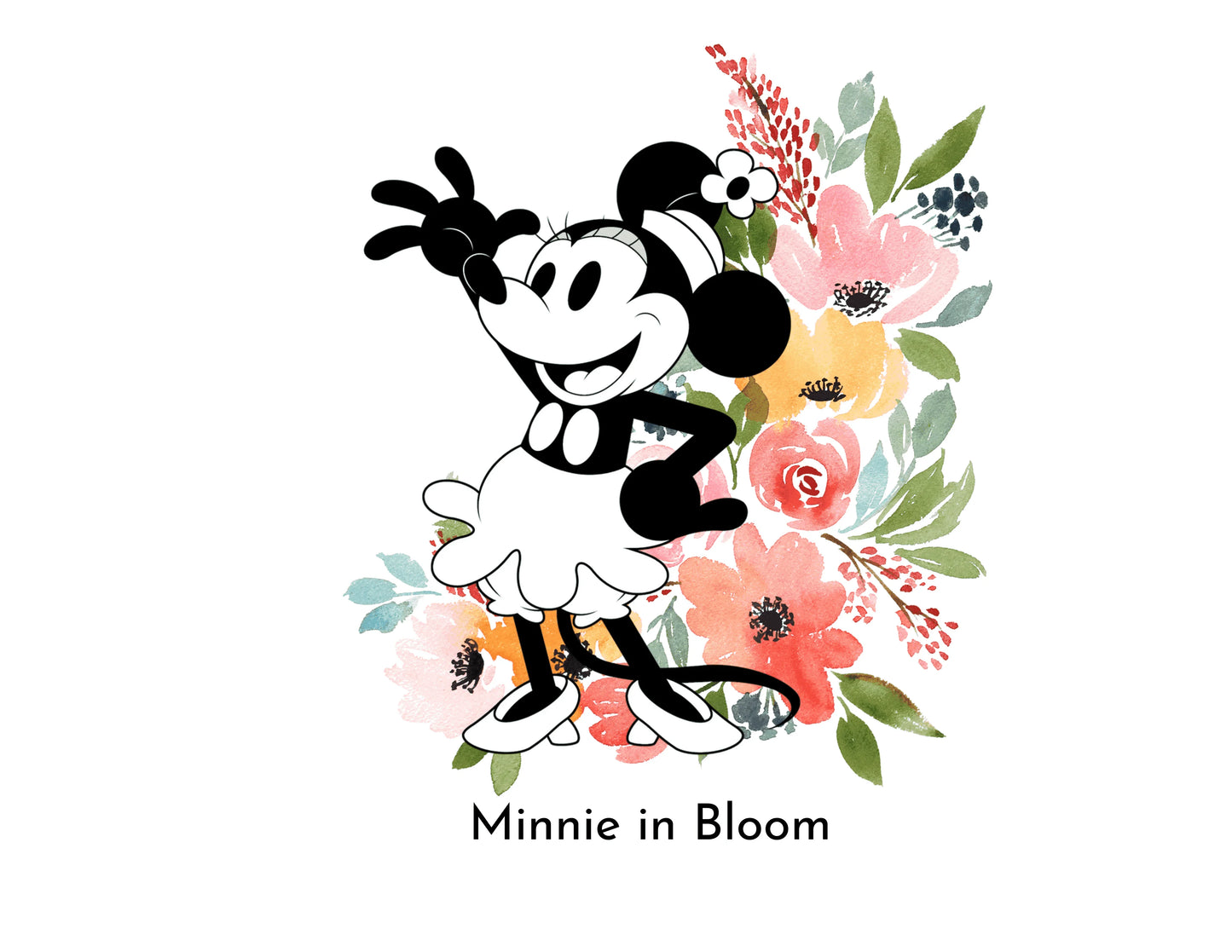 Steamboat Willie - Minnie in Bloom - Women's Loose-fitting Bathrobe - Whippie's