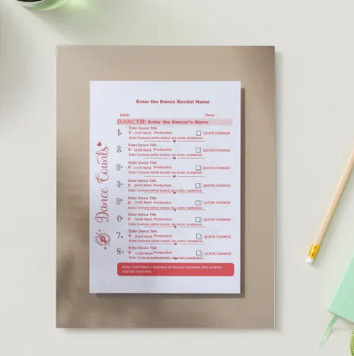 Recital Dance Counts Tracker (Printable)