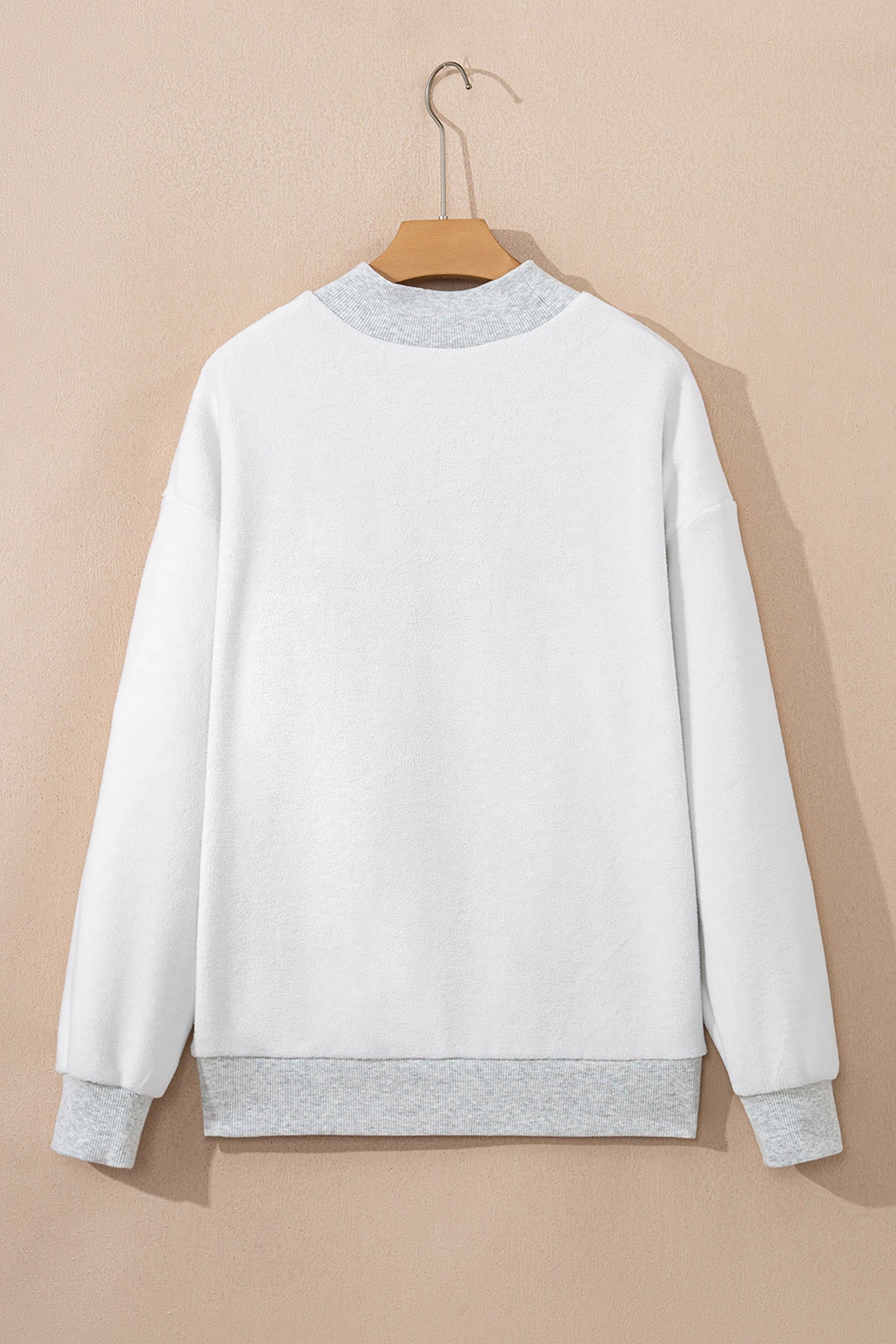 Light Grey Sequin Bow Pumpkin Patch Color Block Sweatshirt