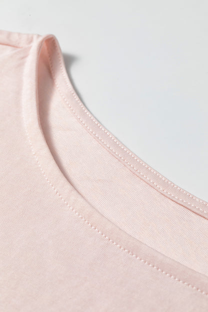 Gossamer Pink Long Sleeve Ruffle Cuff Top