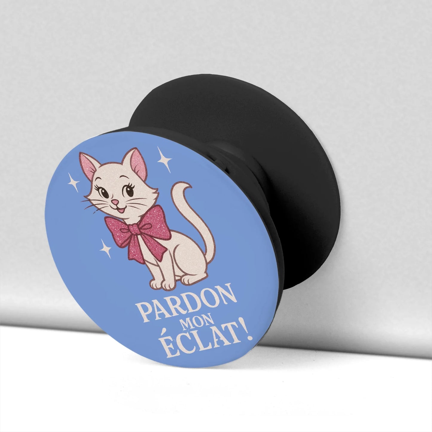 246. Pardon Mon Éclat (Excuse My Sparkle) Cat Phone Grip & Stand - Whippie's