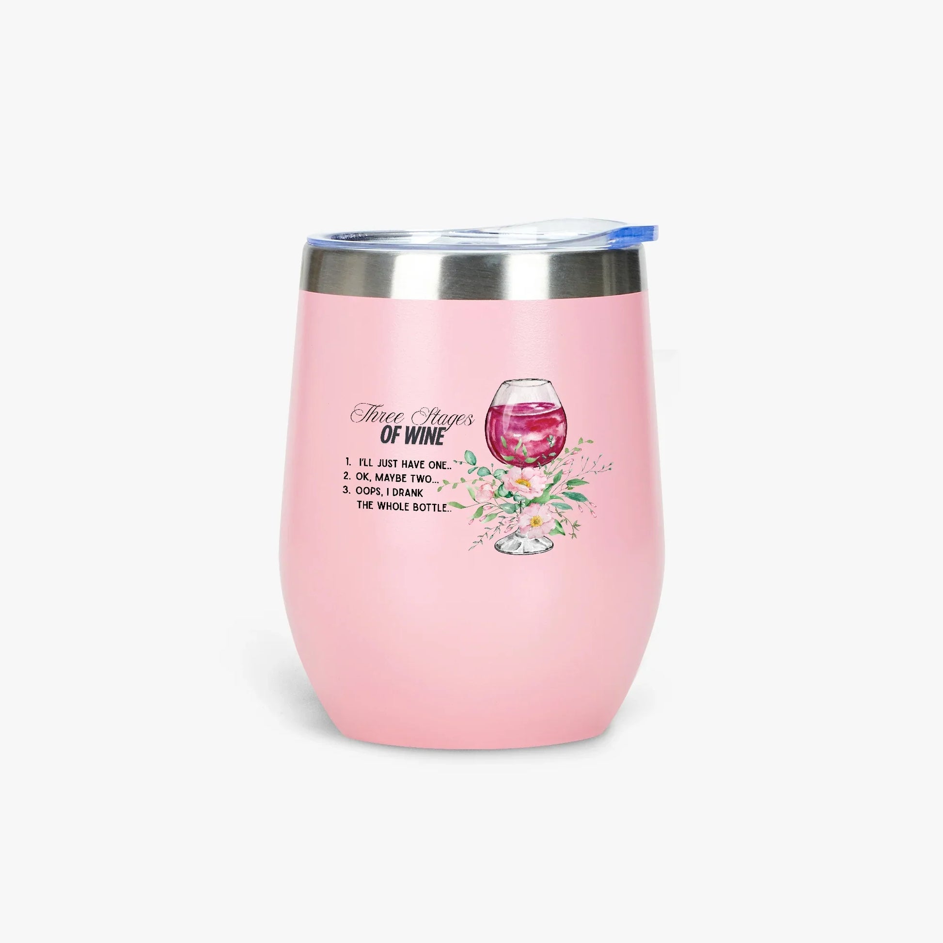 428. Three Stages of Wine 12oz Egg Shaped Insulated Tumbler - FREE Shipping! - Whippie's