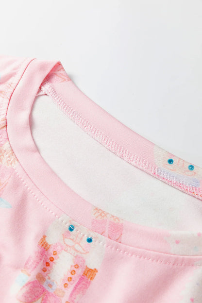 Pink Christmas Tree Nutcracker Pajamas Pant Set