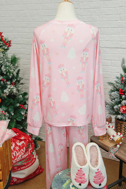 Pink Christmas Tree Nutcracker Pajamas Pant Set