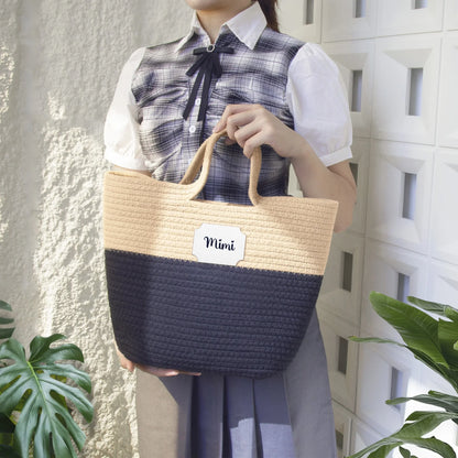 1233. Handwoven Straw Bag - Personalizable - Whippie's