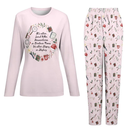 "Slaying or Sleighing" True Crime Christmas Pajamas Set