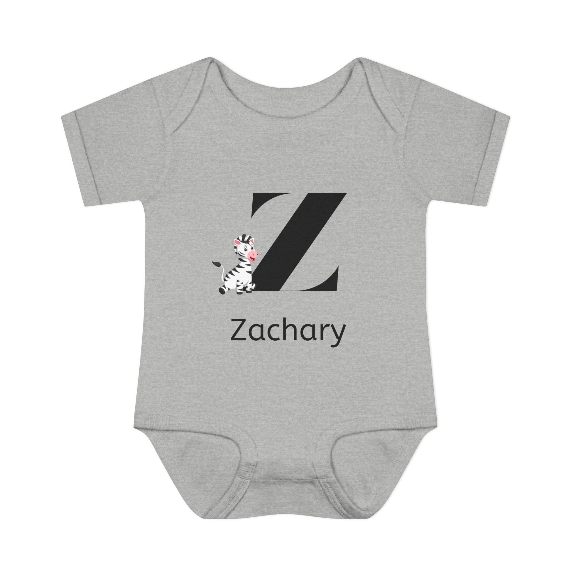 Alphabet Adventures: Letter Z - Zany Zebra Baby Onesie - Personalizable - Whippie's