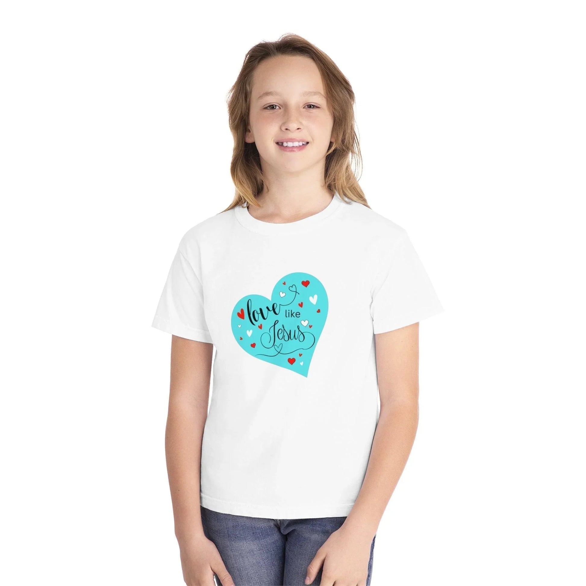 💙 Love Like Jesus ❤️ Youth Midweight Tee ✨ Spread love and kindness. - Whippie's
