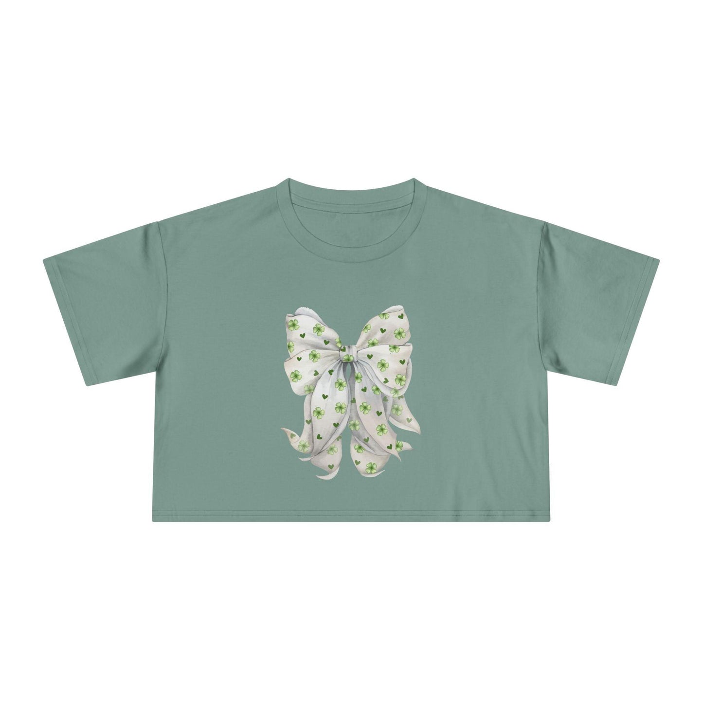 Shamrock Hearts Women's Cropped Tee - Spread the Luck and Love! - Whippie's