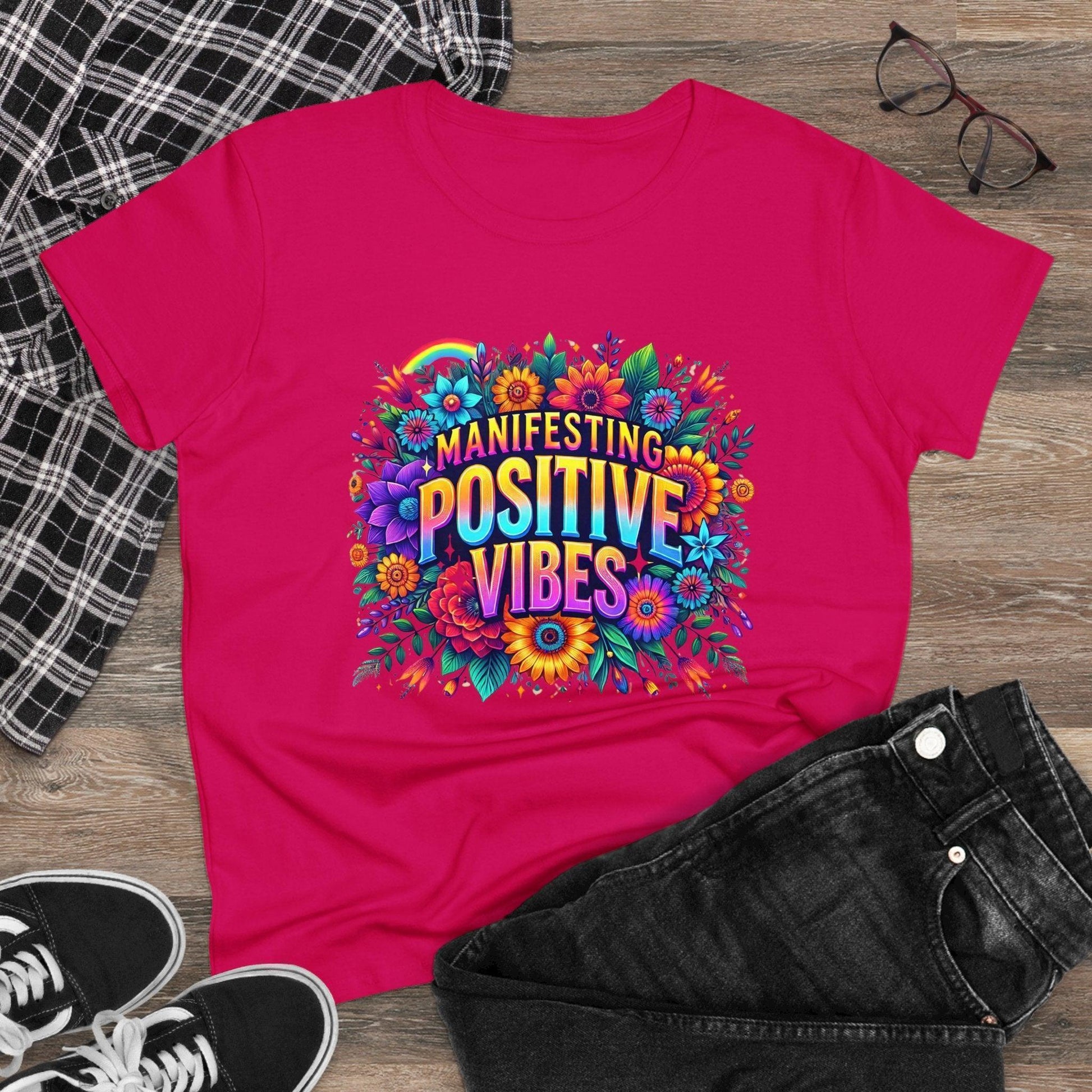 ✨ Manifesting Positive Vibes 🌈 Women's Tee 🌼 - Whippie's