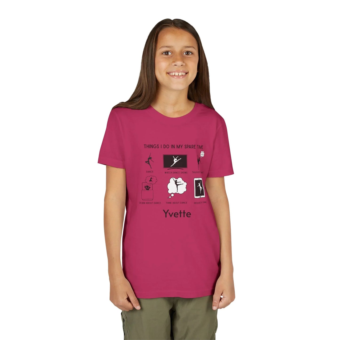 My Spare Time = Dance Time - Female Dancer - Youth Tee - Personalizable - Whippie's