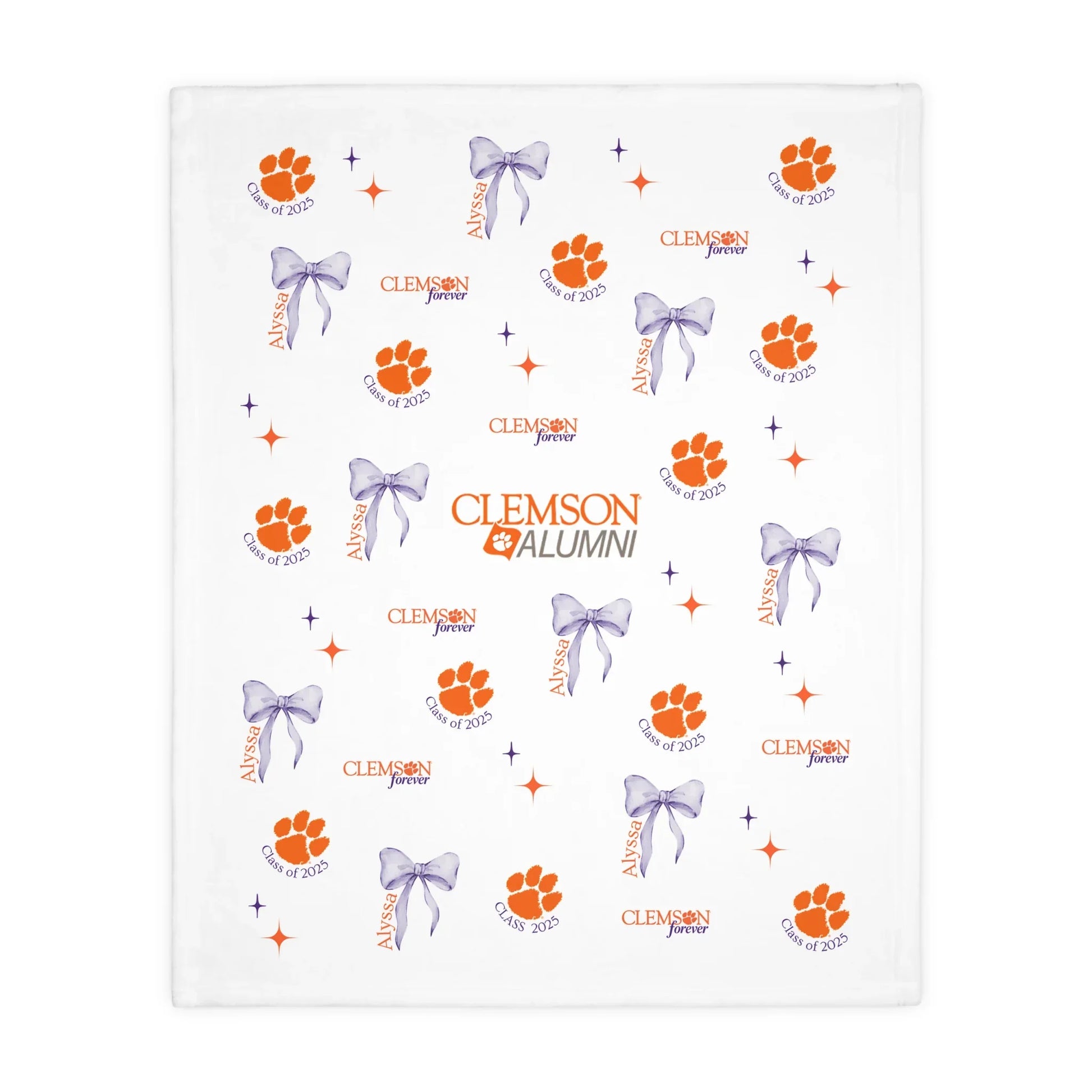 Graduation 2025 Paw Print Velvet Blanket - Personalizable - Whippie's