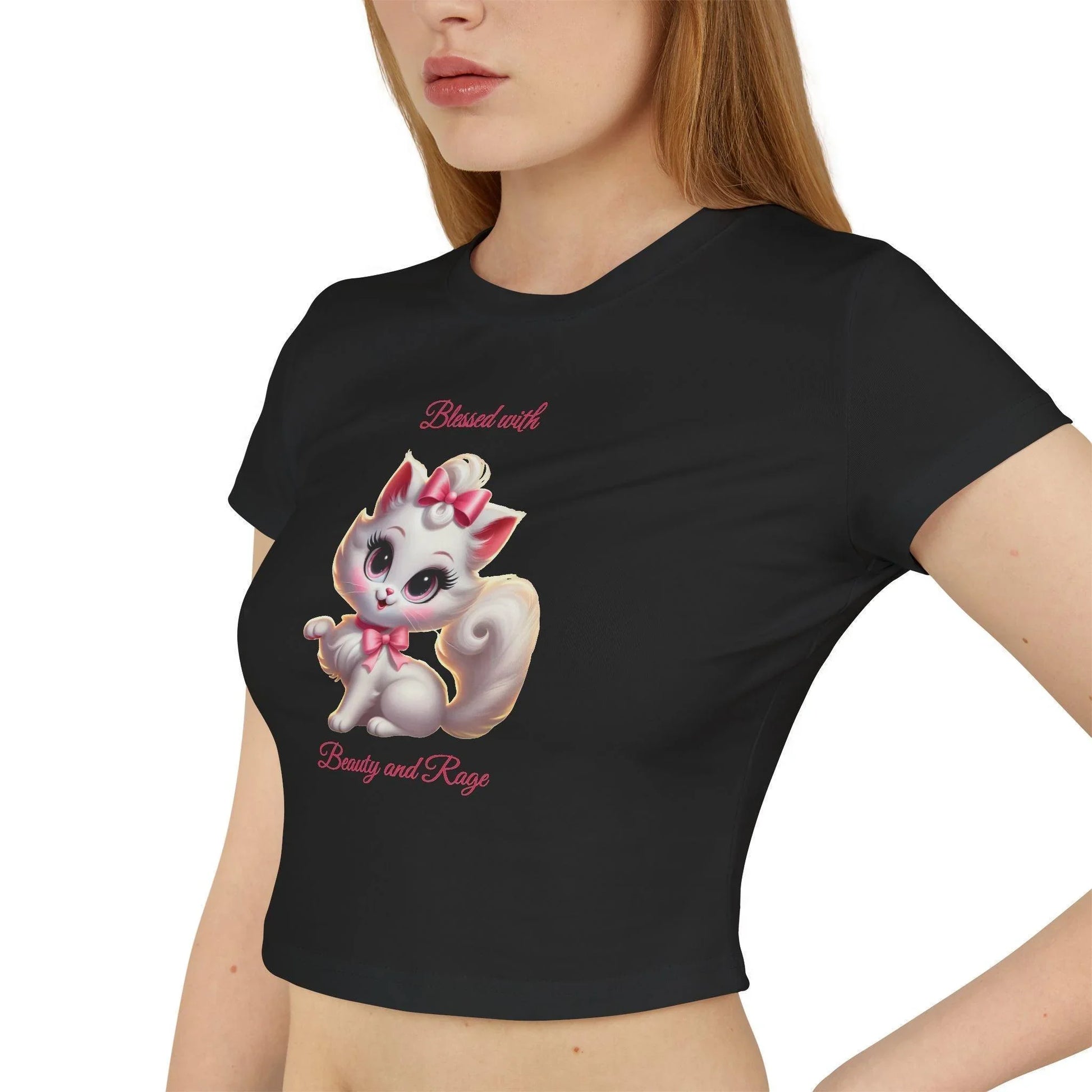 Blessed with Beauty & Rage - Women's Baby Tee 🐱 😈 - Whippie's