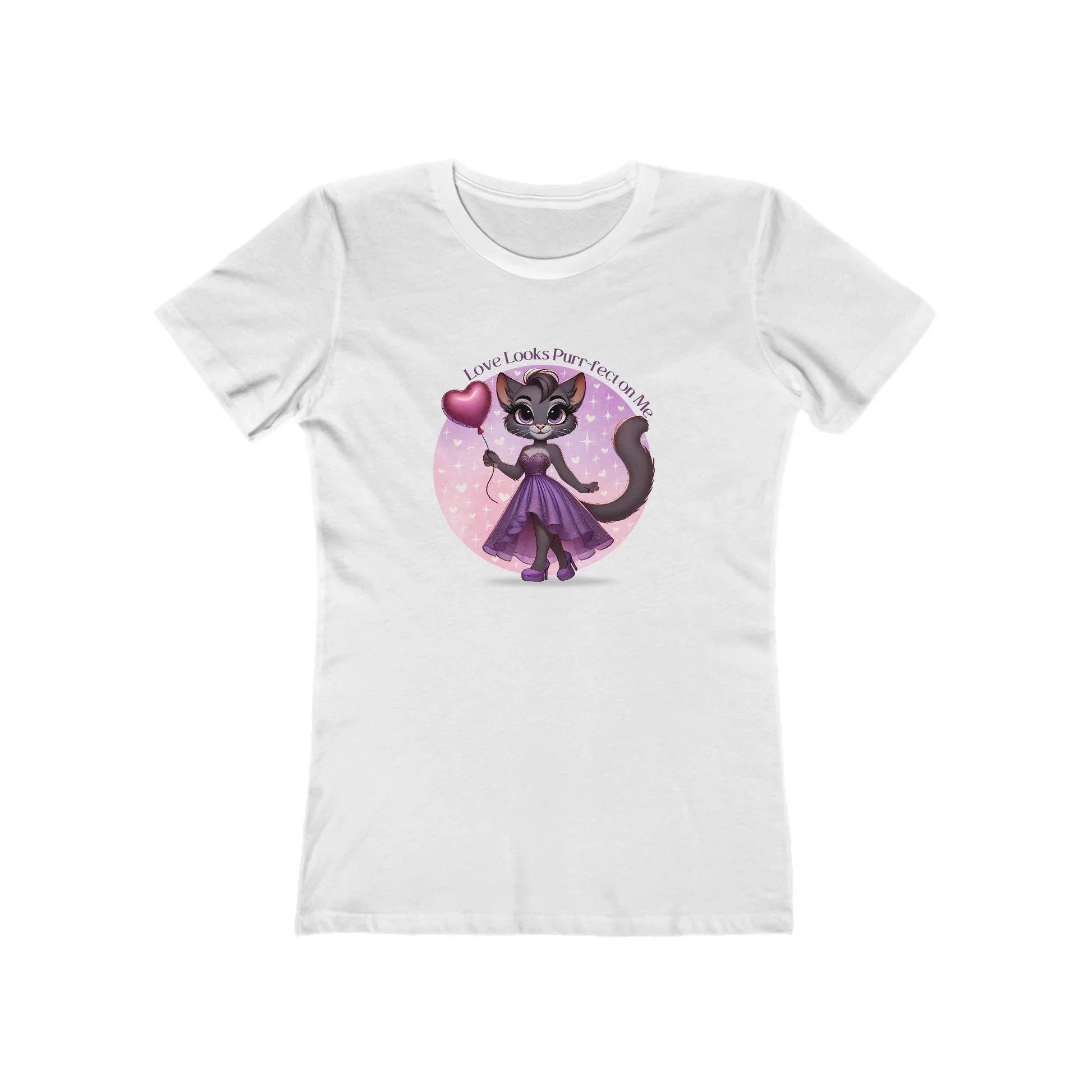 💖 Love Looks Purr-fect on Me 😻 Women's Boyfriend Tee ✨ Feline fine and ready to shine! - Whippie's