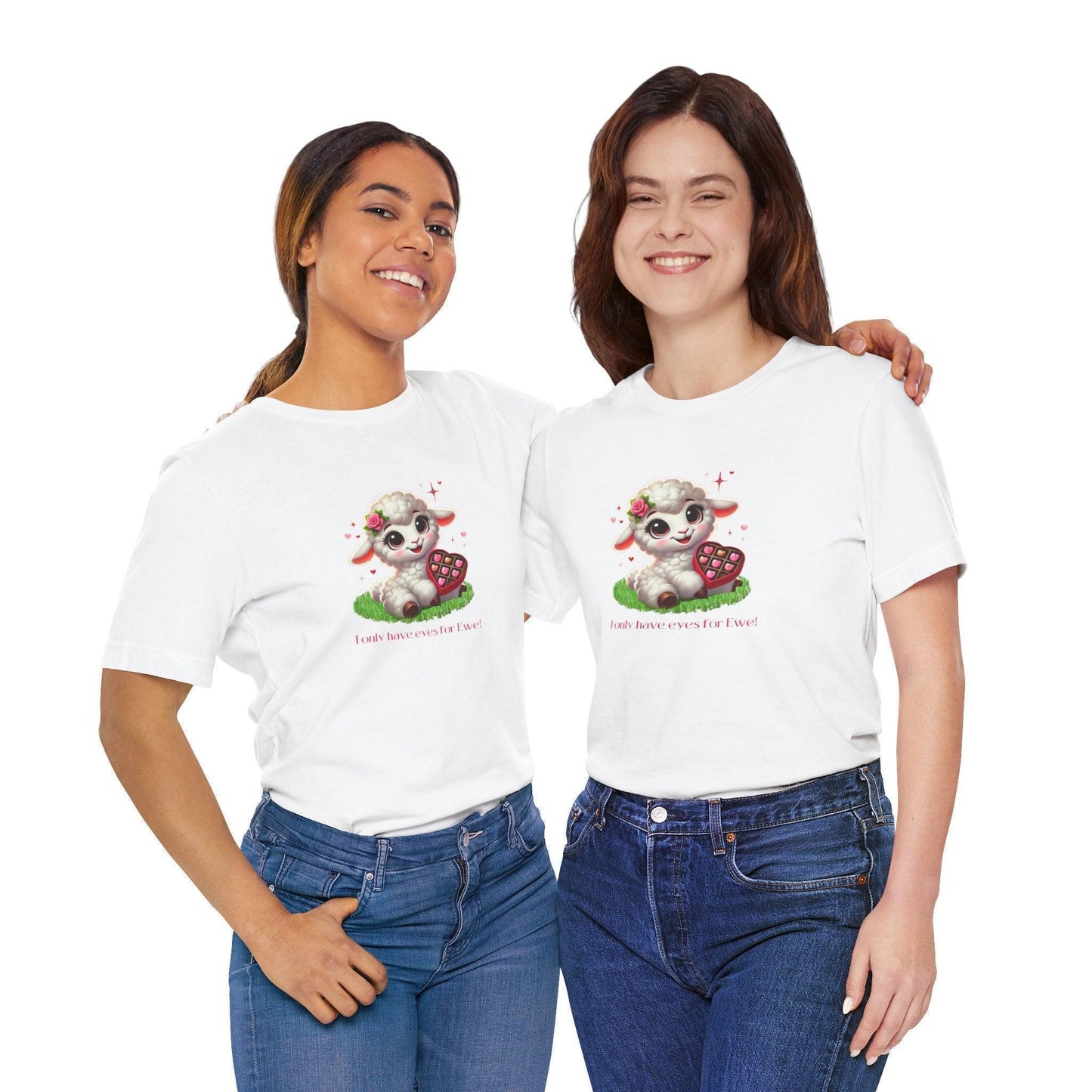 💖 I Only Have Eyes for Ewe! 🐑 Unisex Jersey Tee ✨ Spread the love this Valentine's Day! - Whippie's