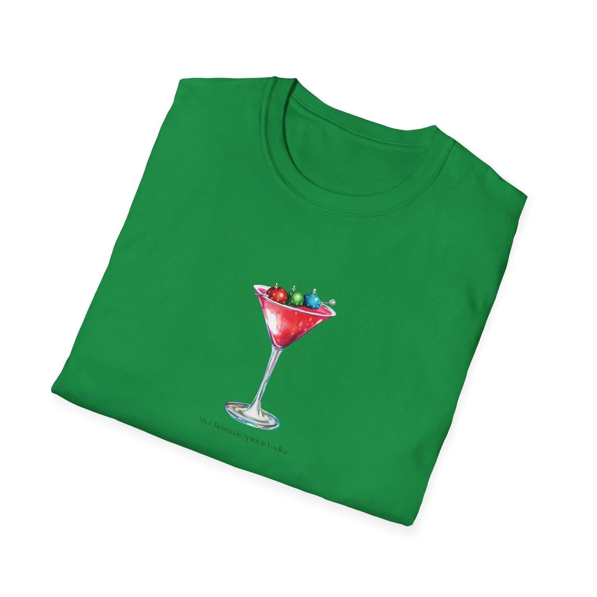 My Christmas Spirit is Vodka 🍸🎄 - Unisex Softstyle T-shirt - Whippie's