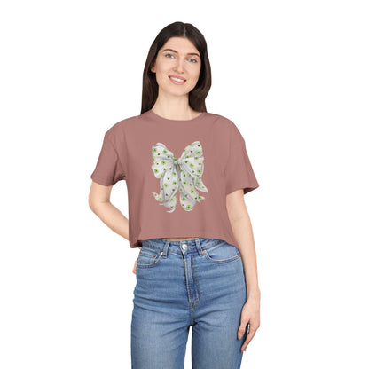 Shamrock Hearts Women's Cropped Tee - Spread the Luck and Love! - Whippie's