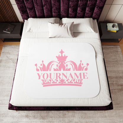 Crown Sherpa Blanket - Snuggle Up in Royal Comfort!  Personalizable