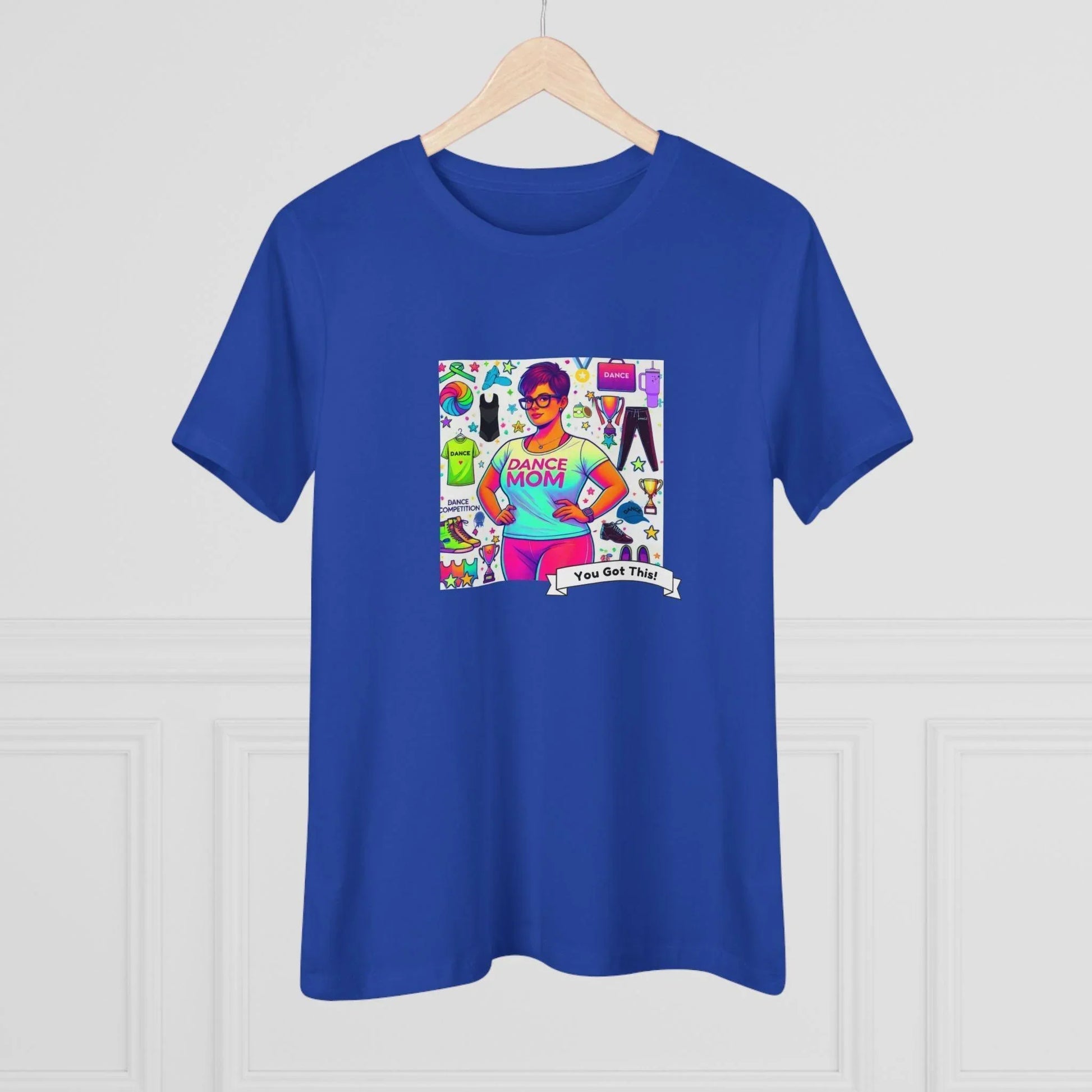 Dance Mom: "You've Got This" - Brunette with Glasses Mom - Short Hair - Boy Dancer - Women's Softsyle Tee - Whippie's