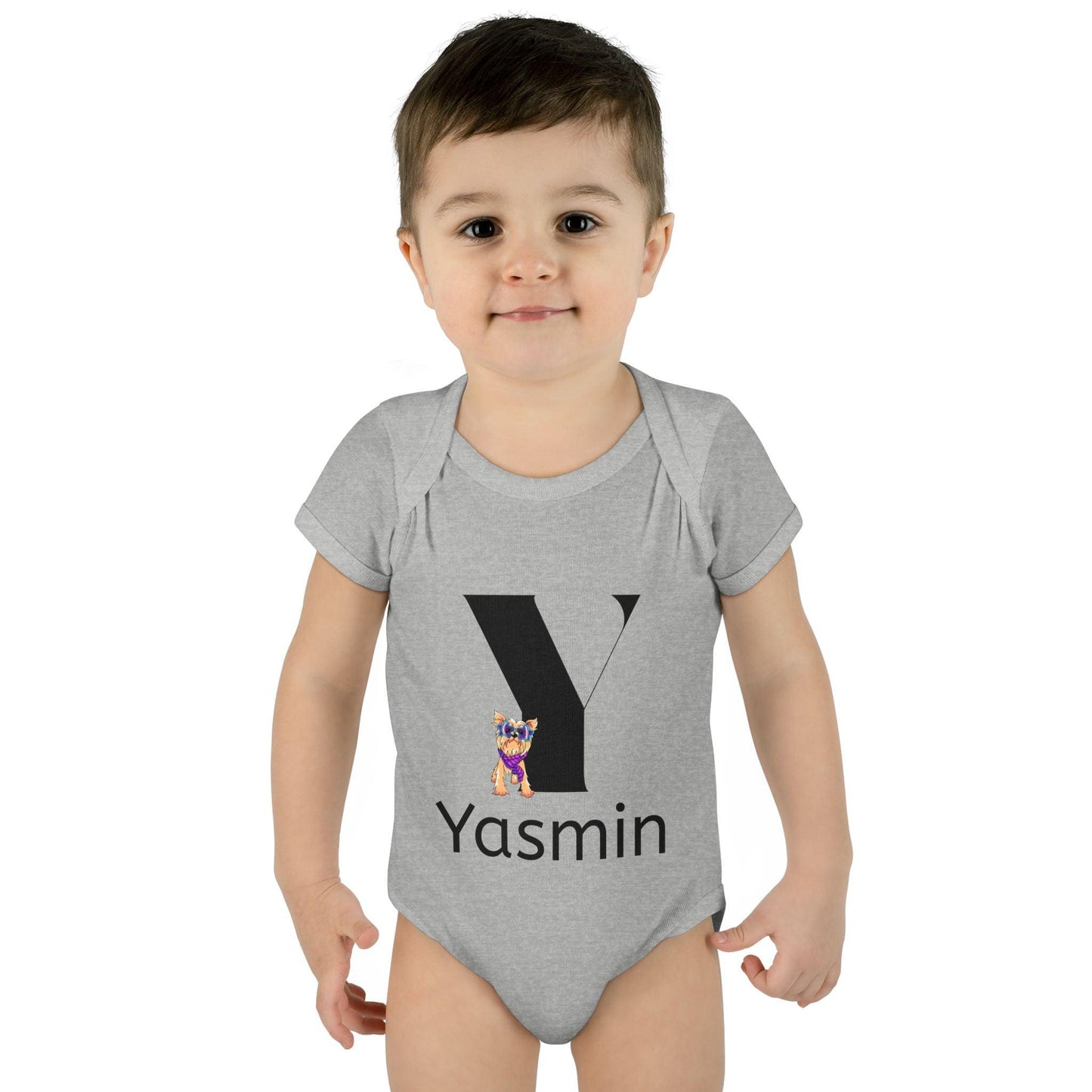 Alphabet Adventures: Letter Y - Yappy Yorkie Baby Onesie - Personalizable - Whippie's