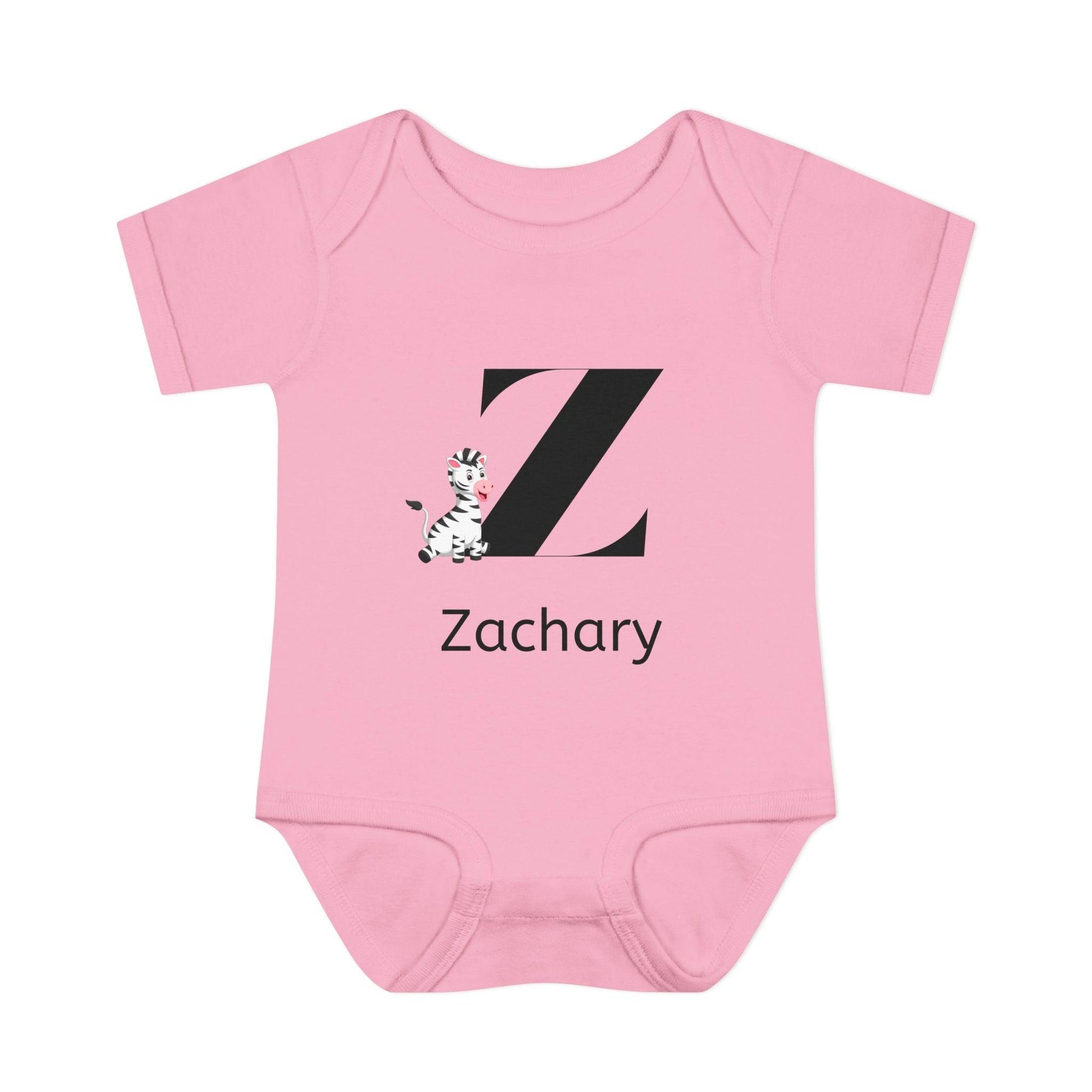 Alphabet Adventures: Letter Z - Zany Zebra Baby Onesie - Personalizable - Whippie's