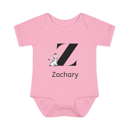 Alphabet Adventures: Letter Z - Zany Zebra Baby Onesie - Personalizable - Whippie's