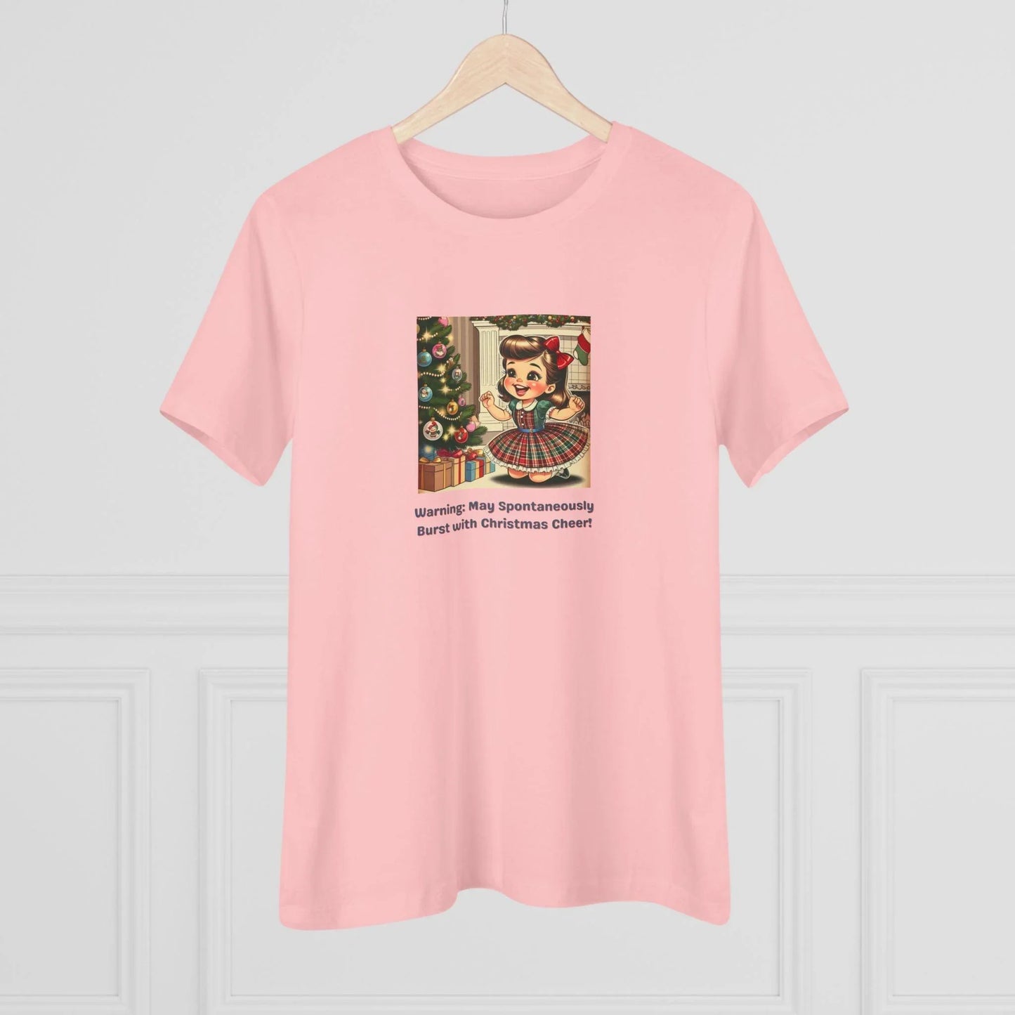 Warning: May Spontaneously Burst with Christmas Cheer! - Women's Softstyle Tee - Whippie's