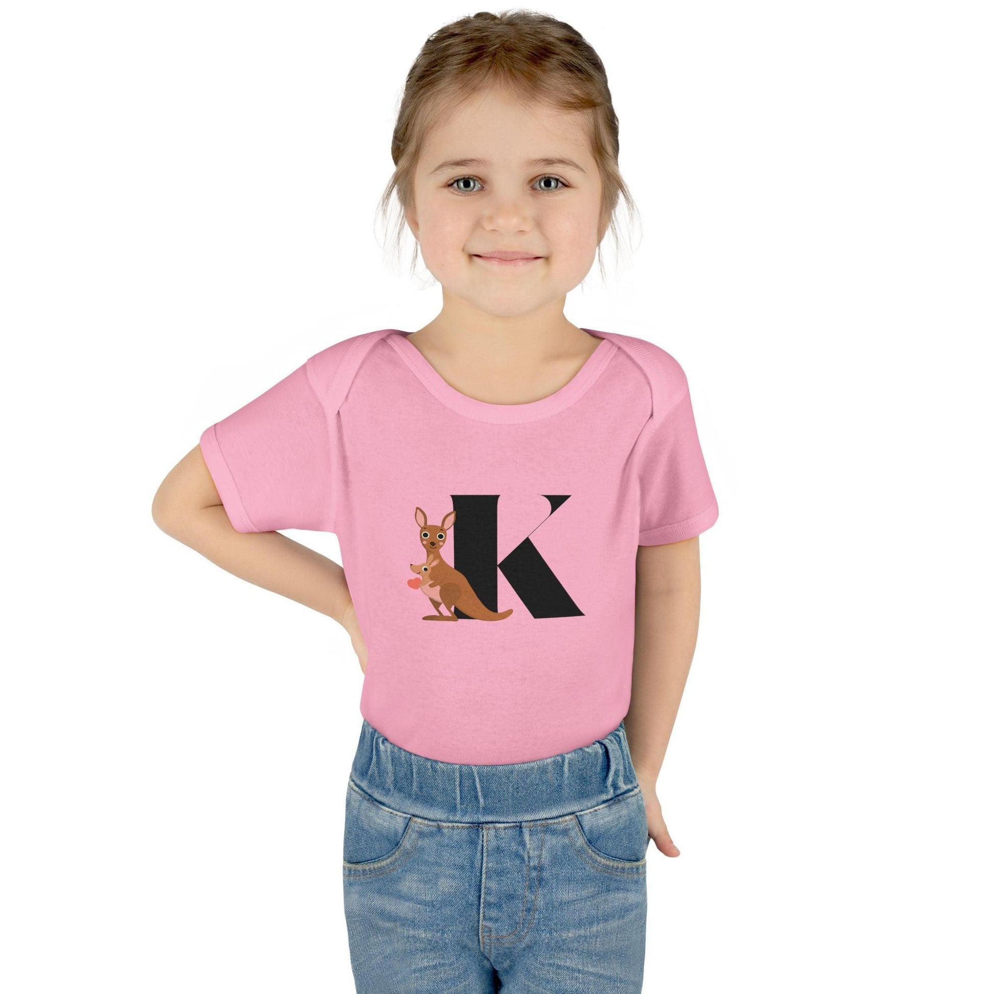 Alphabet Adventures: Letter K - Kind Kangaroo Baby Onesie K is for Kind Kangaroo! - Whippie's