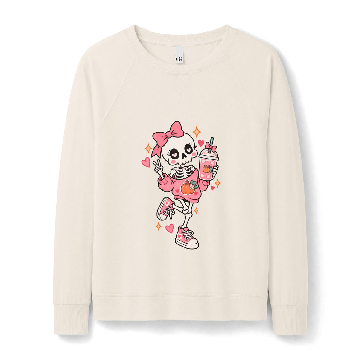 Pumpkin Spice Skeleton Cute Halloween Sweatshirt for Women