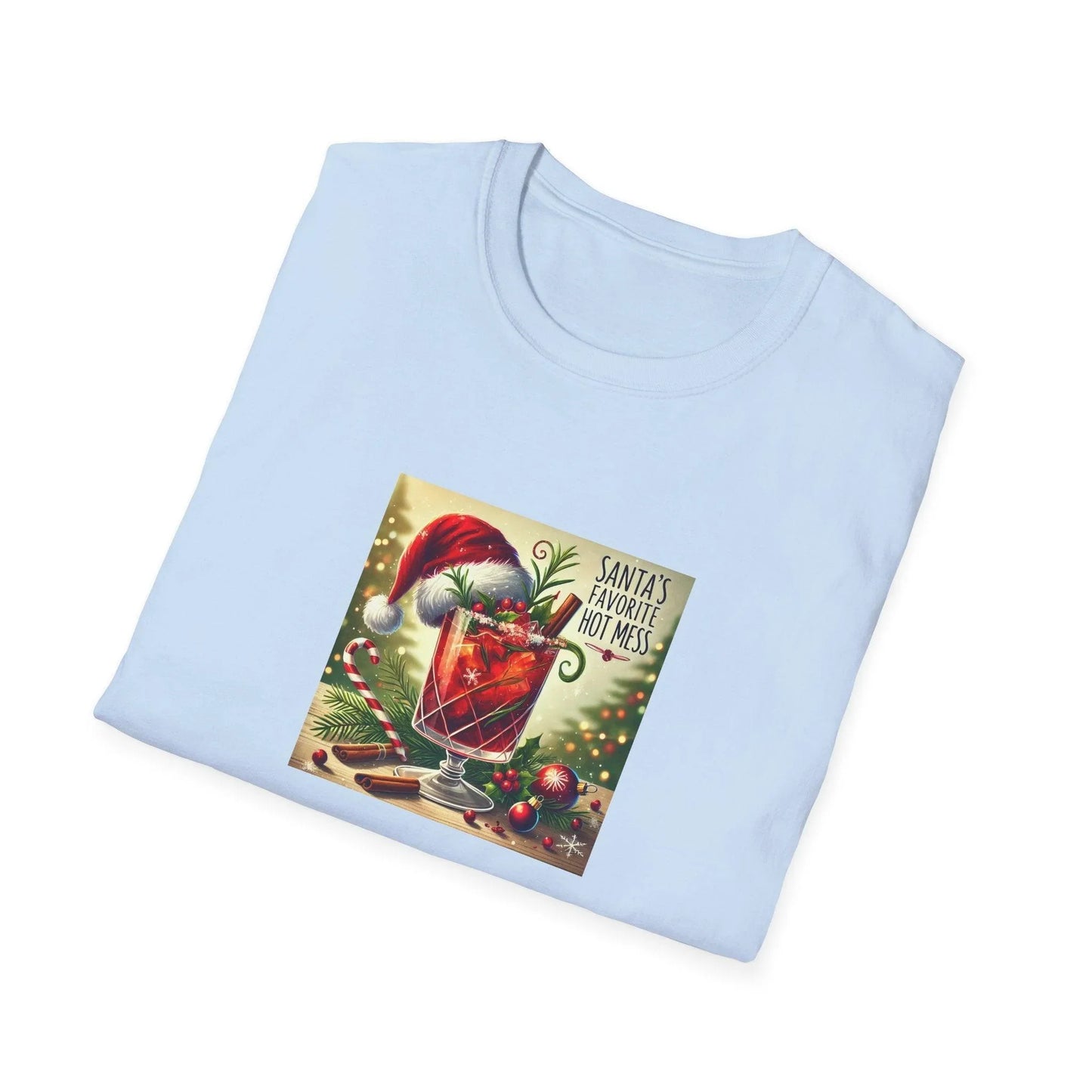 Santa's Favorite Hot Mess 🎅🎄🍹 - Unisex Softstyle T-shirt - Whippie's