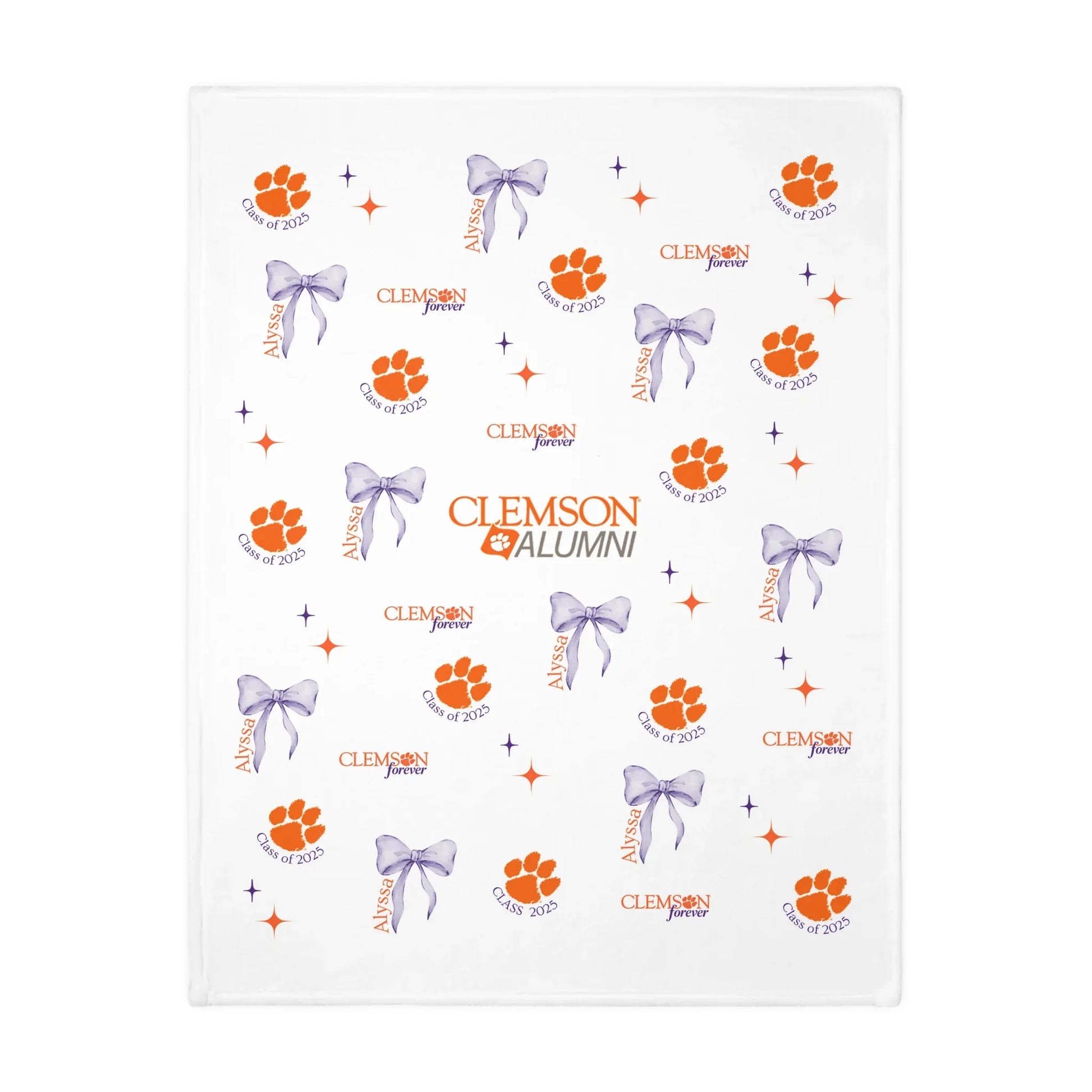 Graduation 2025 Paw Print Velvet Blanket - Personalizable - Whippie's