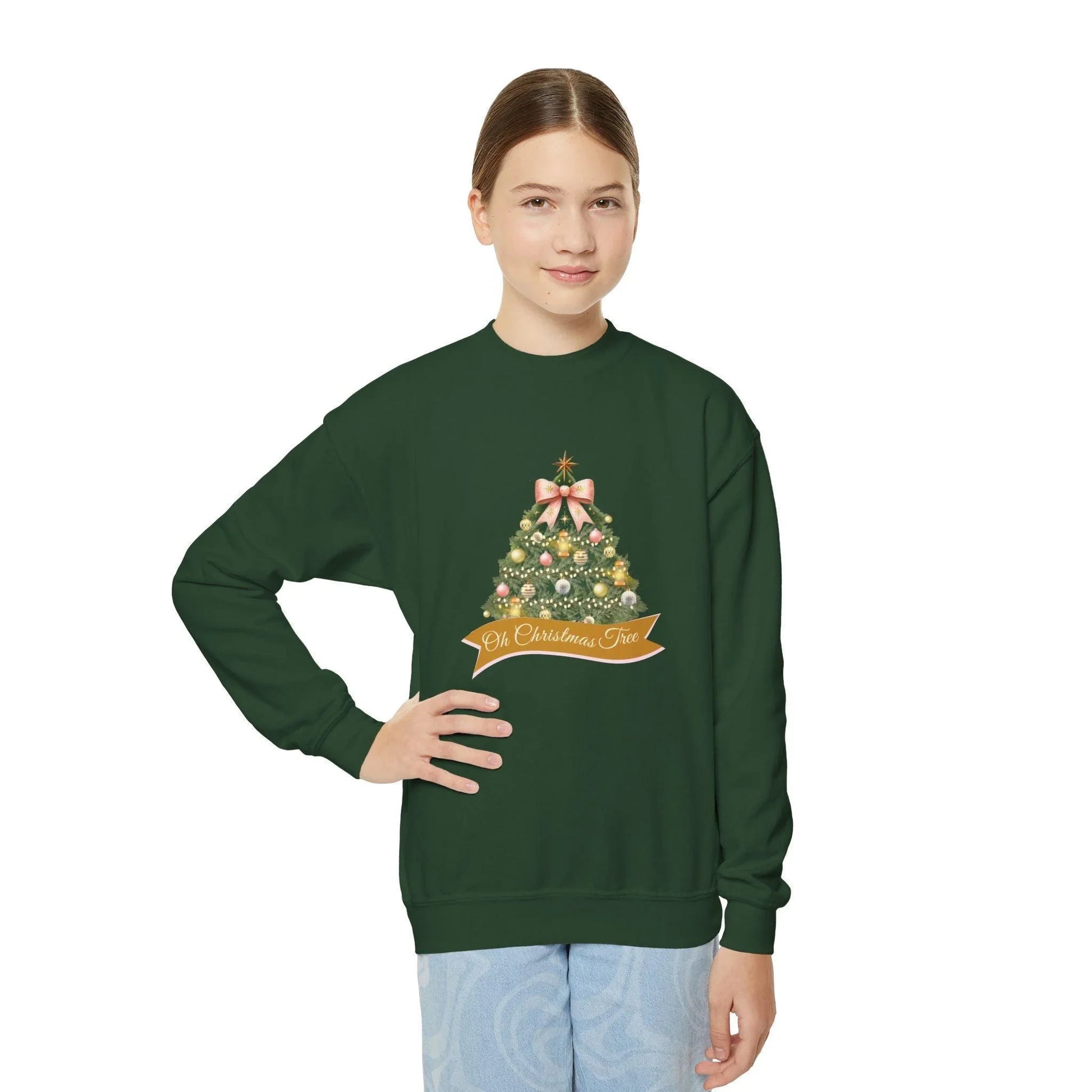 🎄 Oh Christmas Tree ✨ Youth Crewneck Sweatshirt 🎁 - Whippie's