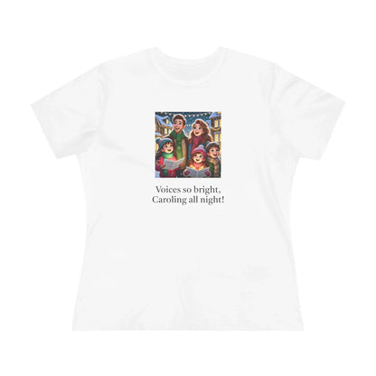 Voices so bright, Caroling all night! - Women's Softstyle Tee - Whippie's
