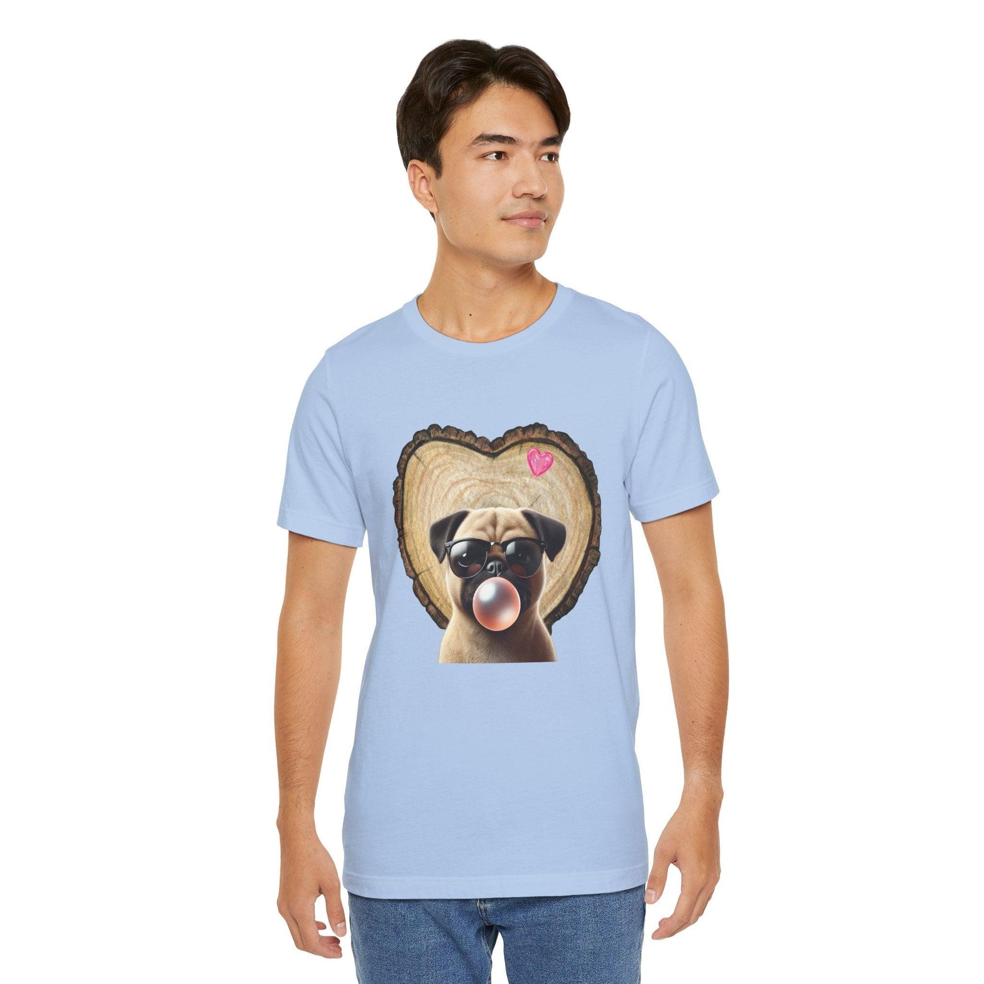 Pug Love - Unisex Jersey Tee - 🐶💕 Spread the Love with a Bubbly Pug! 💕🐶 - Whippie's