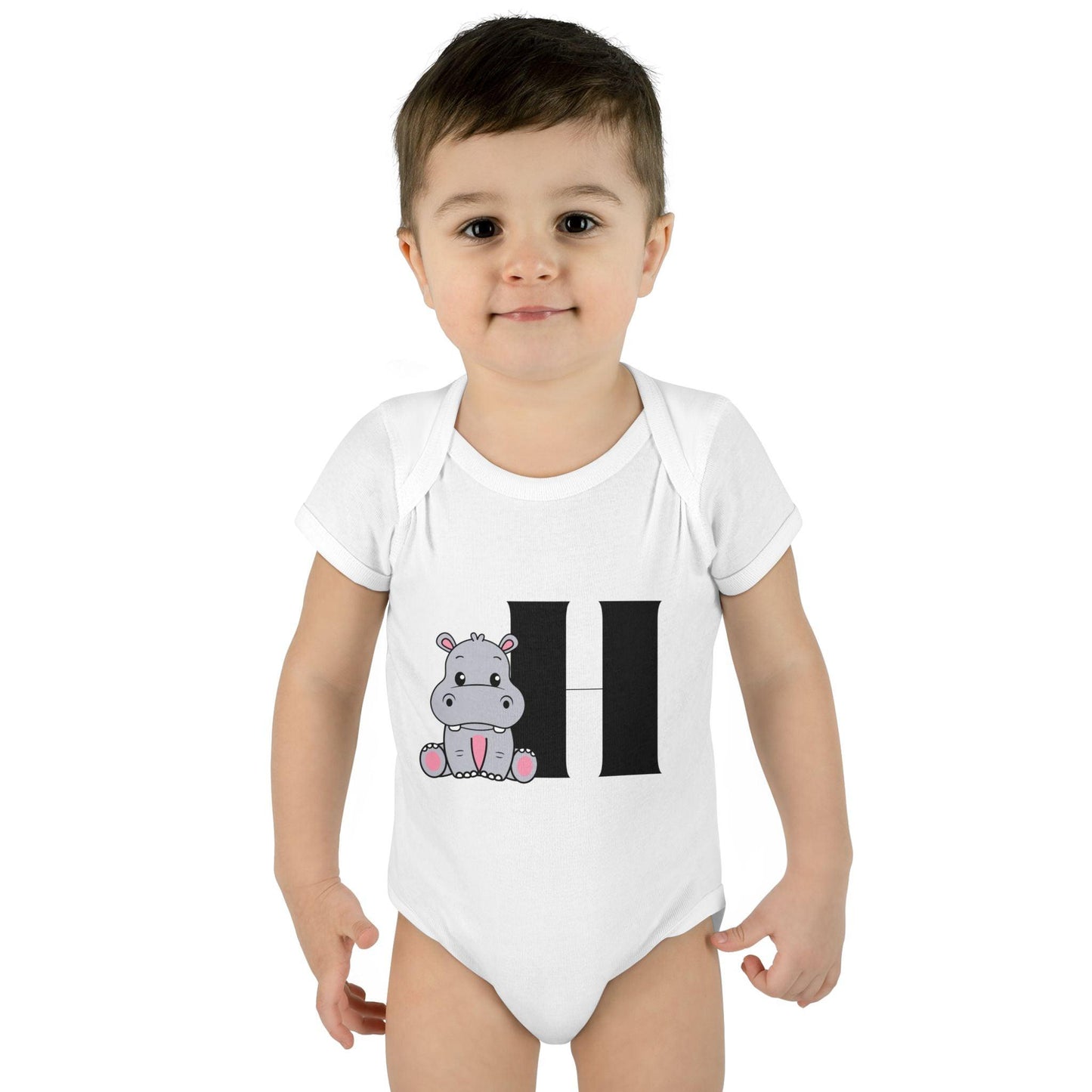 Alphabet Adventures: Letter H - Happy Hippo Baby Onesie H is for Happy Hippo! - Whippie's
