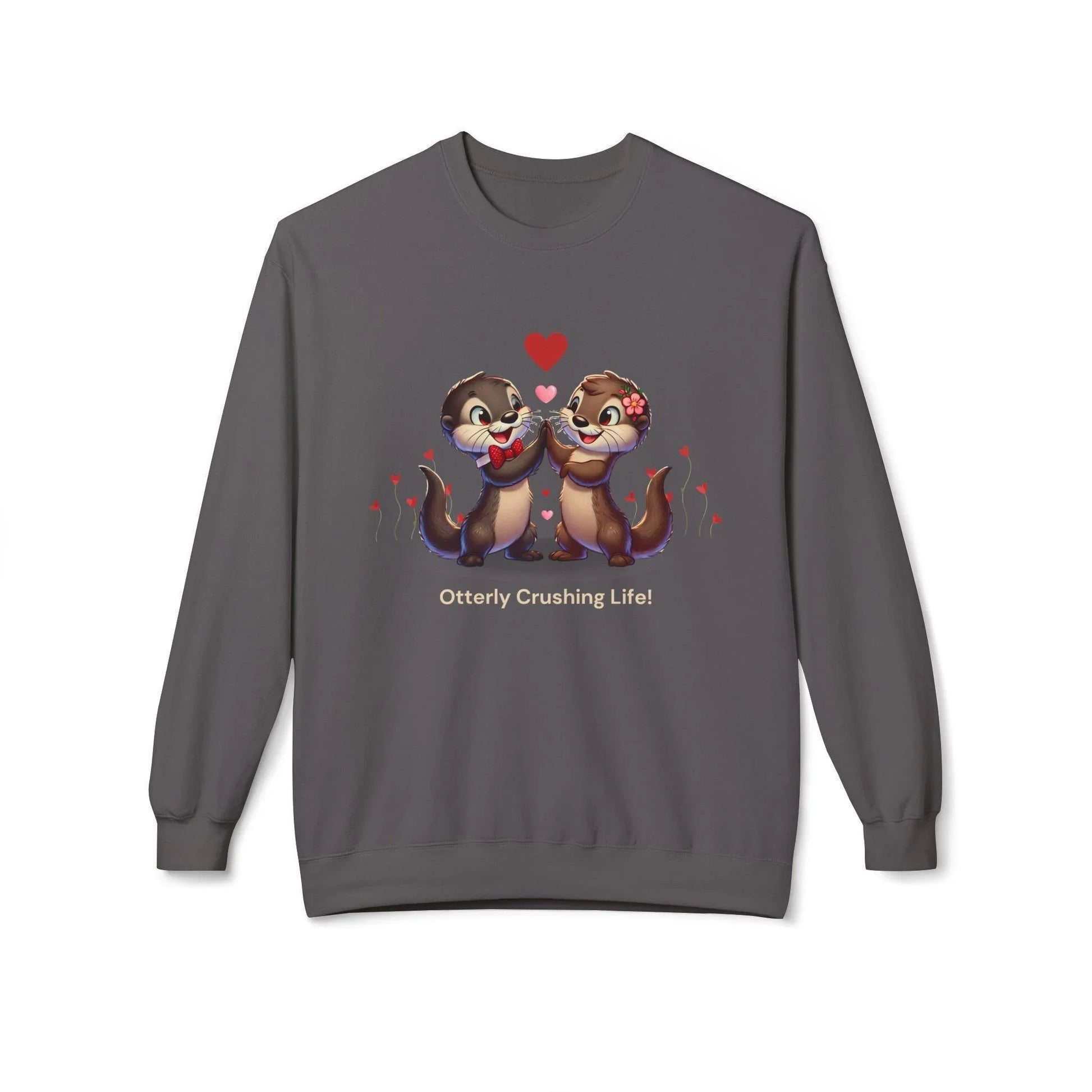 Otterly Crushing Life! Unisex Fleece Sweatshirt - Embrace Joy, Celebrate Friendship 💖🦦 - Whippie's