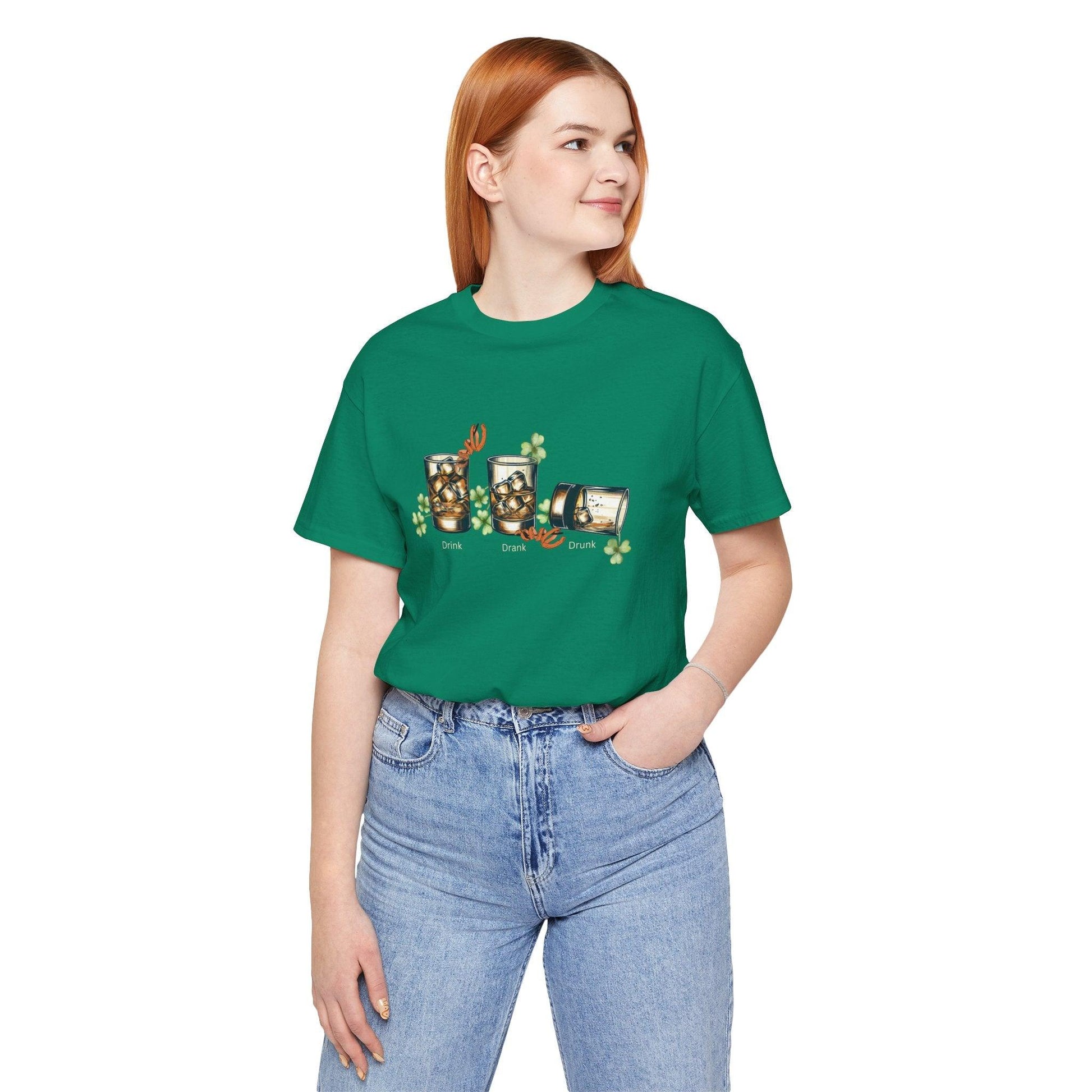 Drink, Drunk, Drunk Unisex Jersey St. Patrick's Day Tee 🥃🍀 - Whippie's